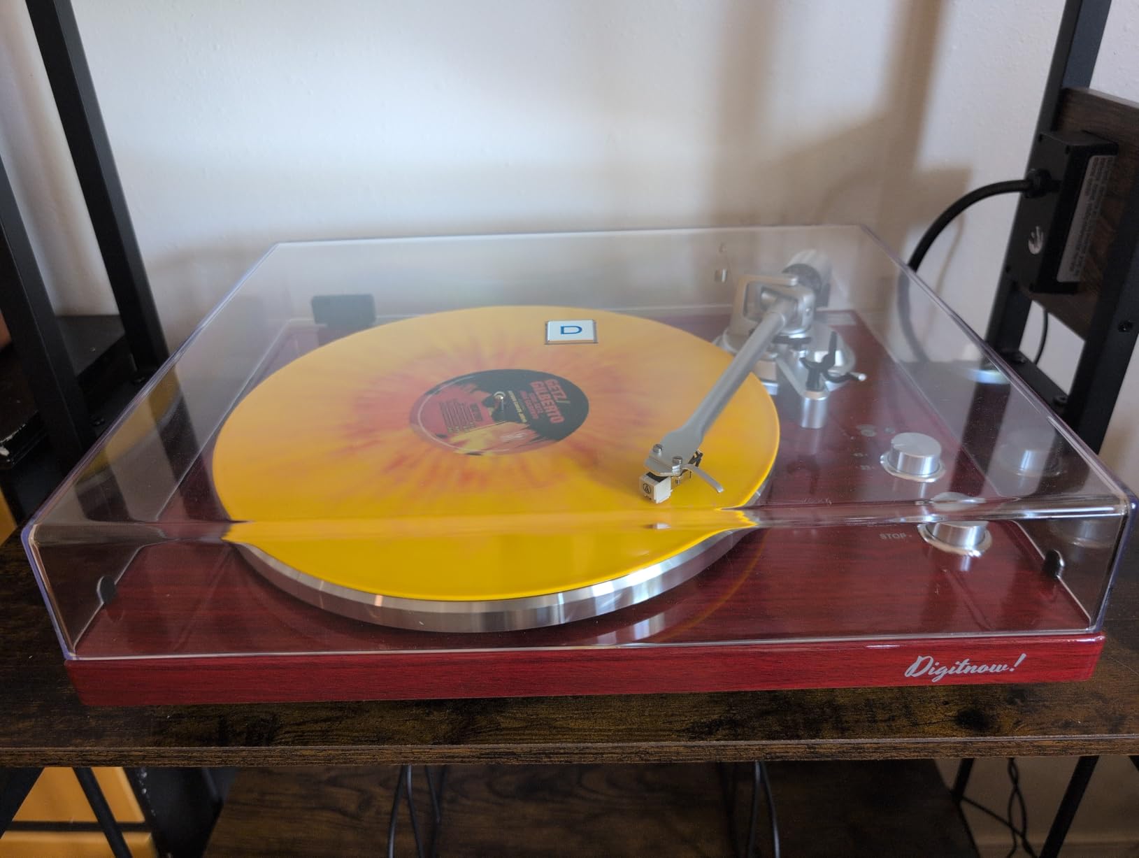 Belt Drive Turntable for Vinyl Record Player, Bluetooth Output, Built-in Phono Preamp, USB Digital Output, Magnetic Cartridge, 33/45 RPM, High-Gloss Wood Design, No Built-in Speakers customer photo 1