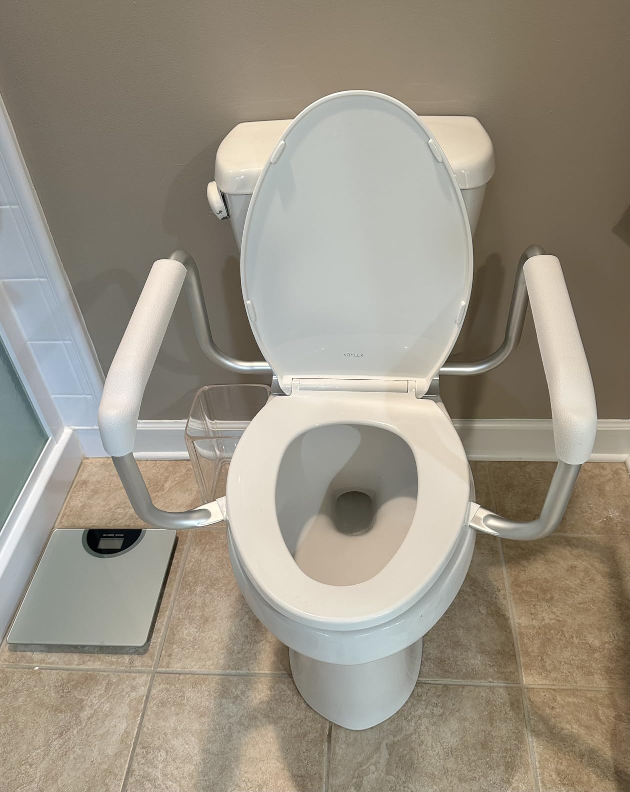 DMI Toilet Safety Rails Toilet Handles for The Elderly Toilet Safety Handrails Frame Easy Assembly with no Tools, White customer photo 1