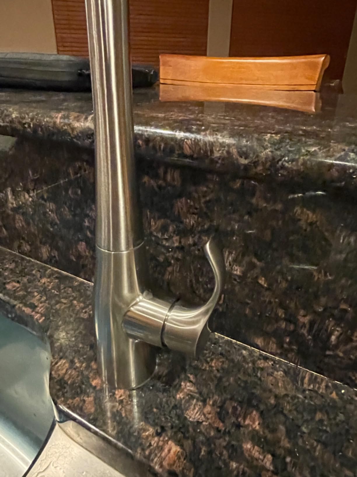 KOHLER 596-VS Simplice Kitchen Sink Faucets with Pull Down Sprayer, 3-Spray Design, Vibrant Stainless Kitchen Faucets, High Arch customer photo 2