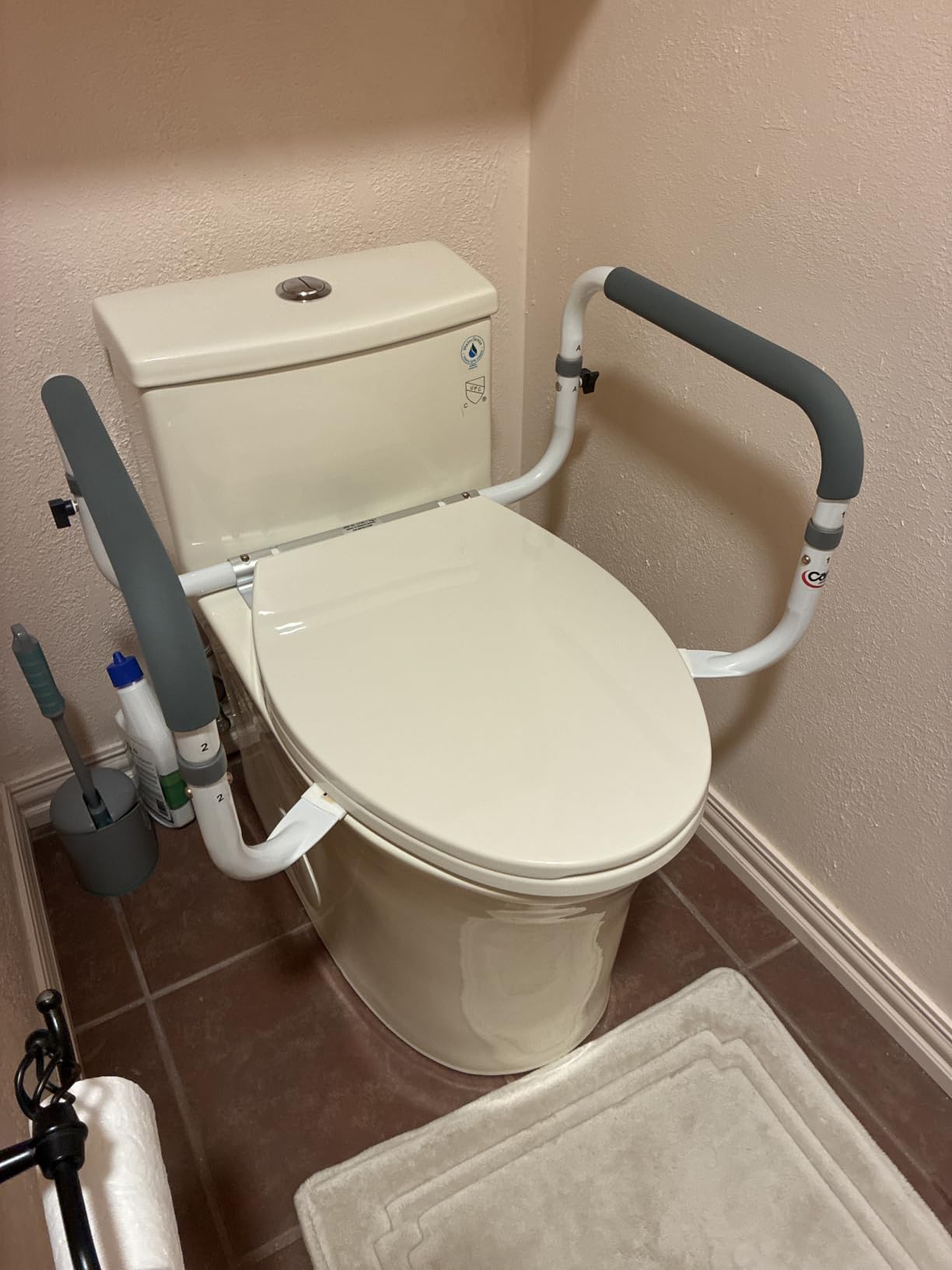 Carex Toilet Safety Frame - Toilet Safety Rails With Adjustable Width - Toilet Rails For Elderly, Handicap, Home Health Care Equipment After Surgery, Supports 300lbs customer photo 1