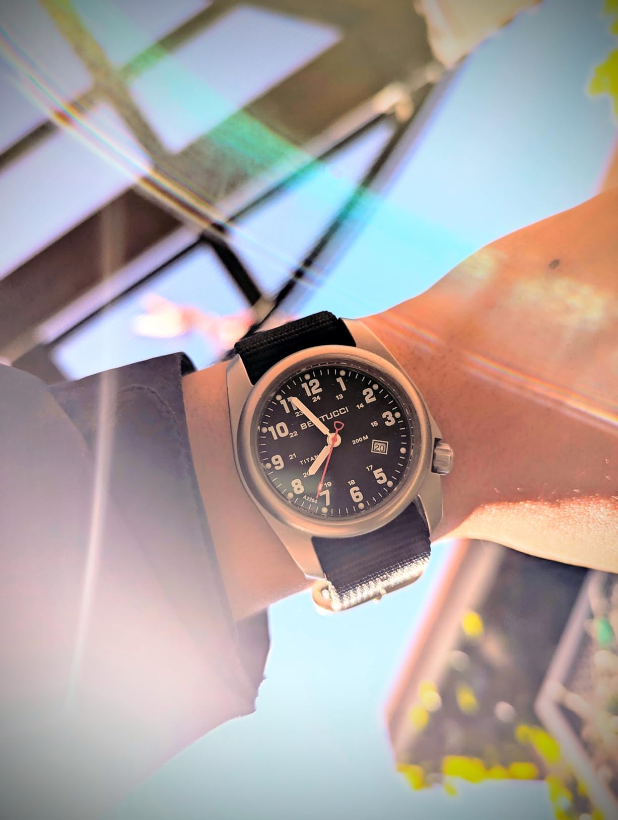 40 mm Titanium Field Watch - A-2T Original Classic - Black Dial, Black Nylon Band 12022 customer photo 2