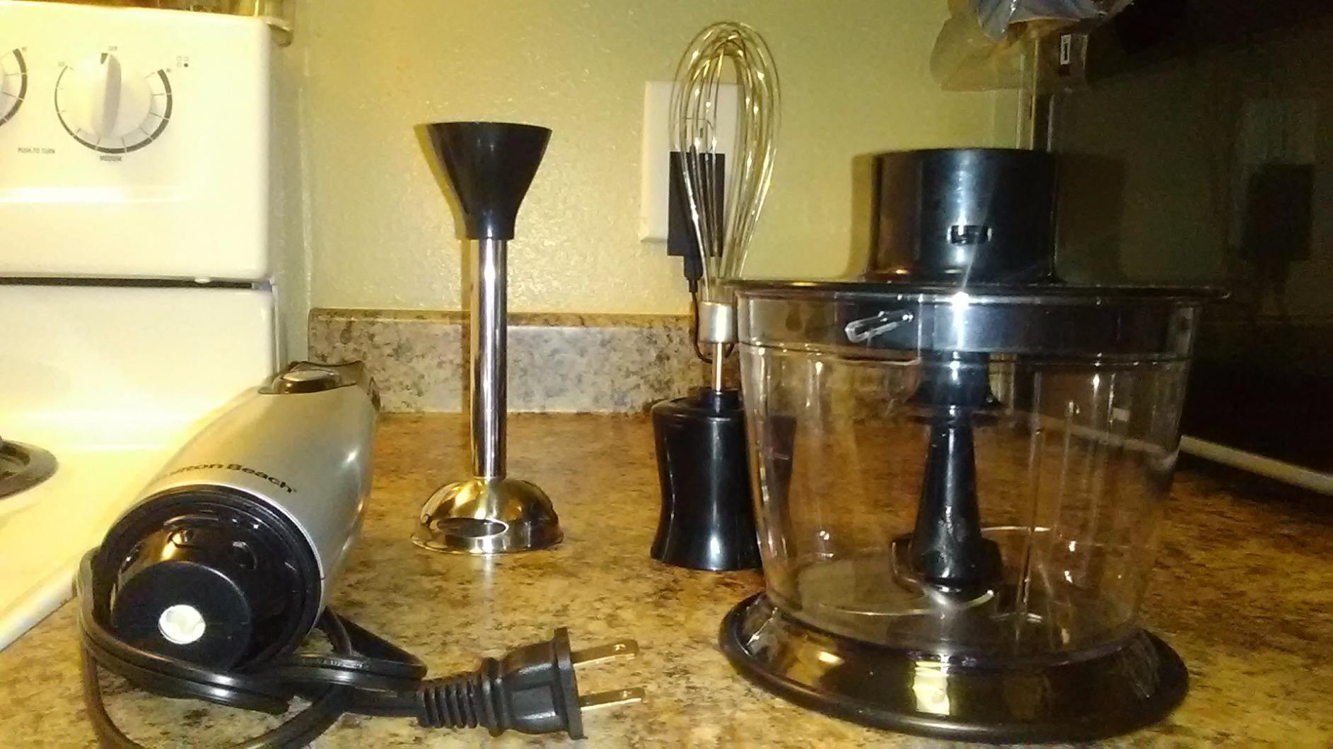 Hamilton Beach 4-in-1 Electric Immersion Hand Blender with Handheld Blending Stick, Whisk + 3-Cup Food & Vegetable Chopper Bowl, 2-Speeds, 225 Watts, Silver and Stainless Steel (59765) customer photo 2