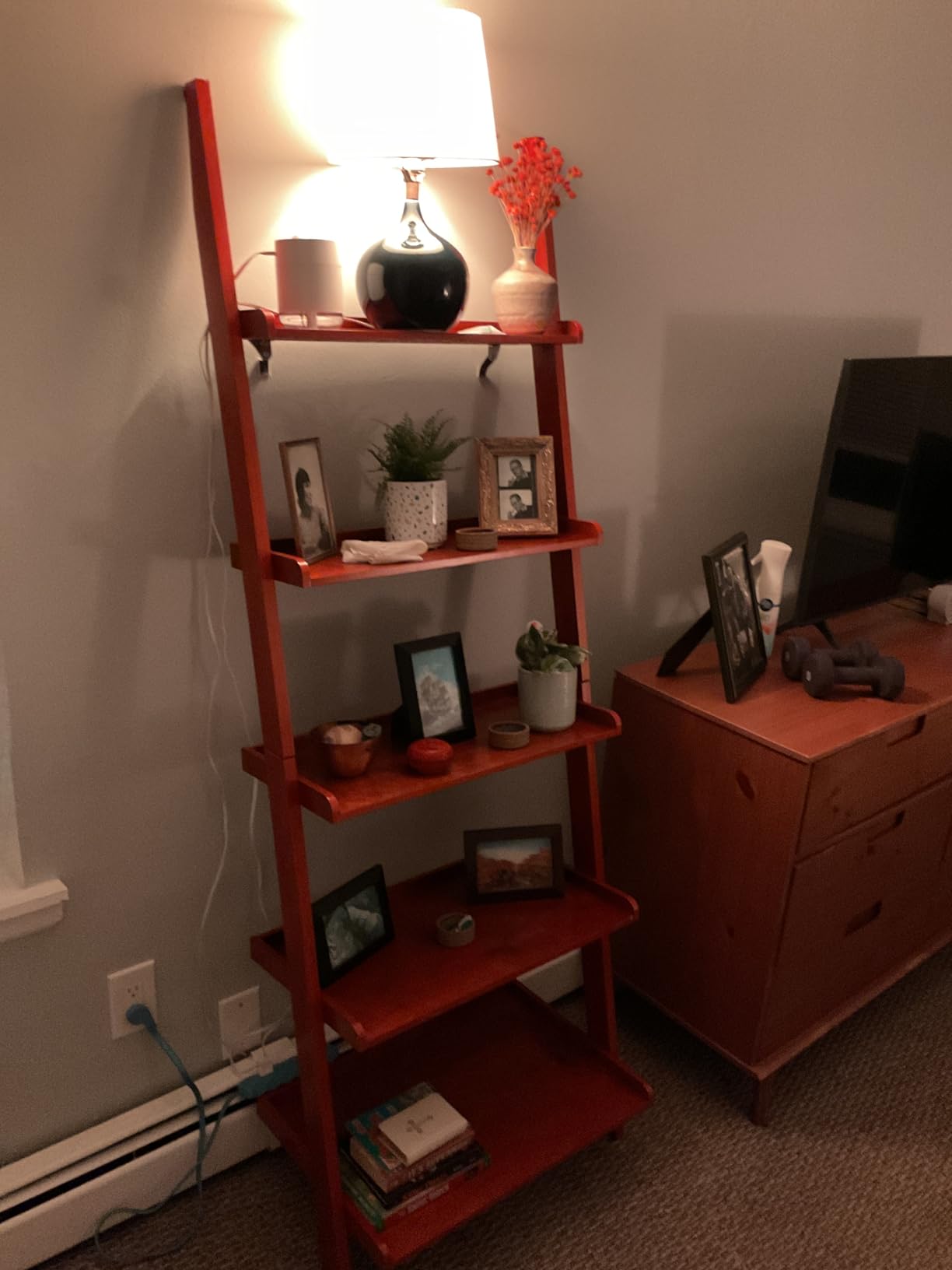 Convenience Concepts 5 shelves, American Heritage Bookshelf Ladder, Espresso, 72.75