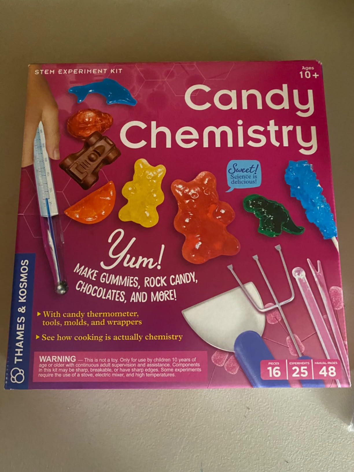 Thames & Kosmos Candy Chemistry Science Kit | Rock Candy, Chocolates, Gummy Bears, Wintergreen Candies | 48 Page Full-Color Manual | Ages 10+ | Learn Chemistry, Have Fun | Cooking Science customer photo 1