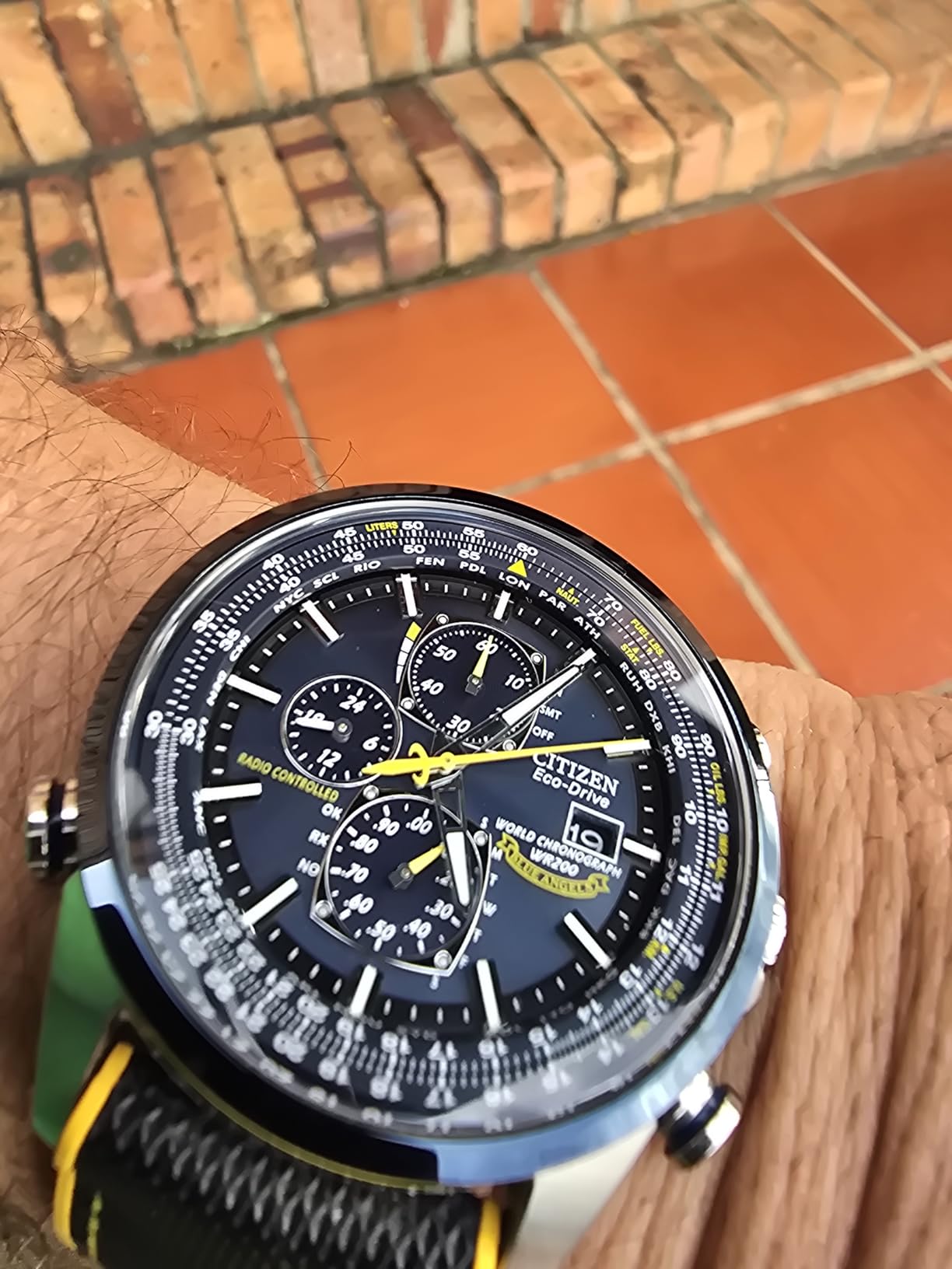 Men's Eco-Drive Sport Luxury World Chronograph Atomic Time Keeping Watch customer photo 1