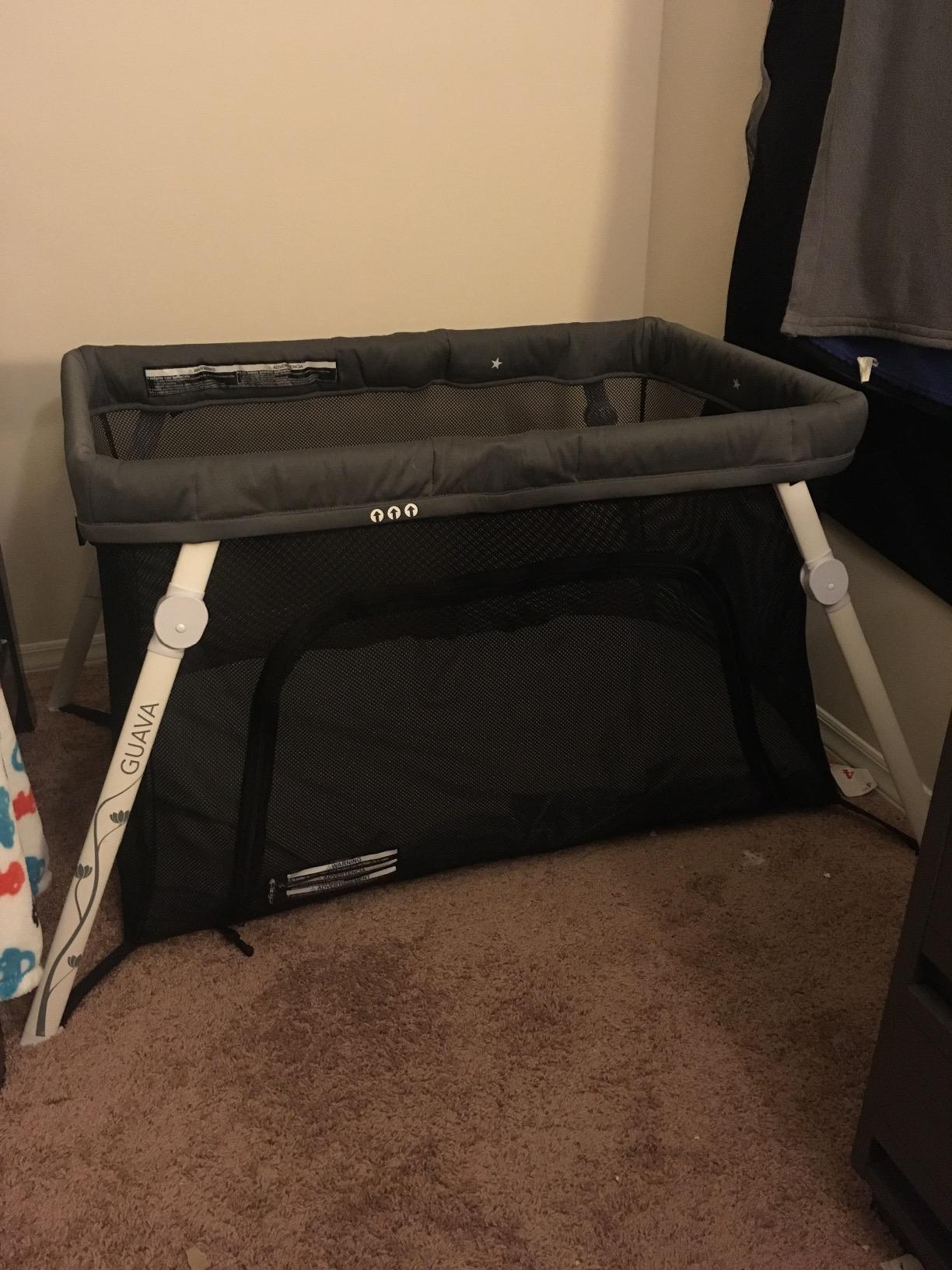 Guava Family Travel Crib, Includes Lightweight Backpack Design, Certified Baby Safe Portable Crib, Folding Play Yard, Comfy Mattress for Babies, Toddlers, Compact Baby Travel Bed customer photo 2