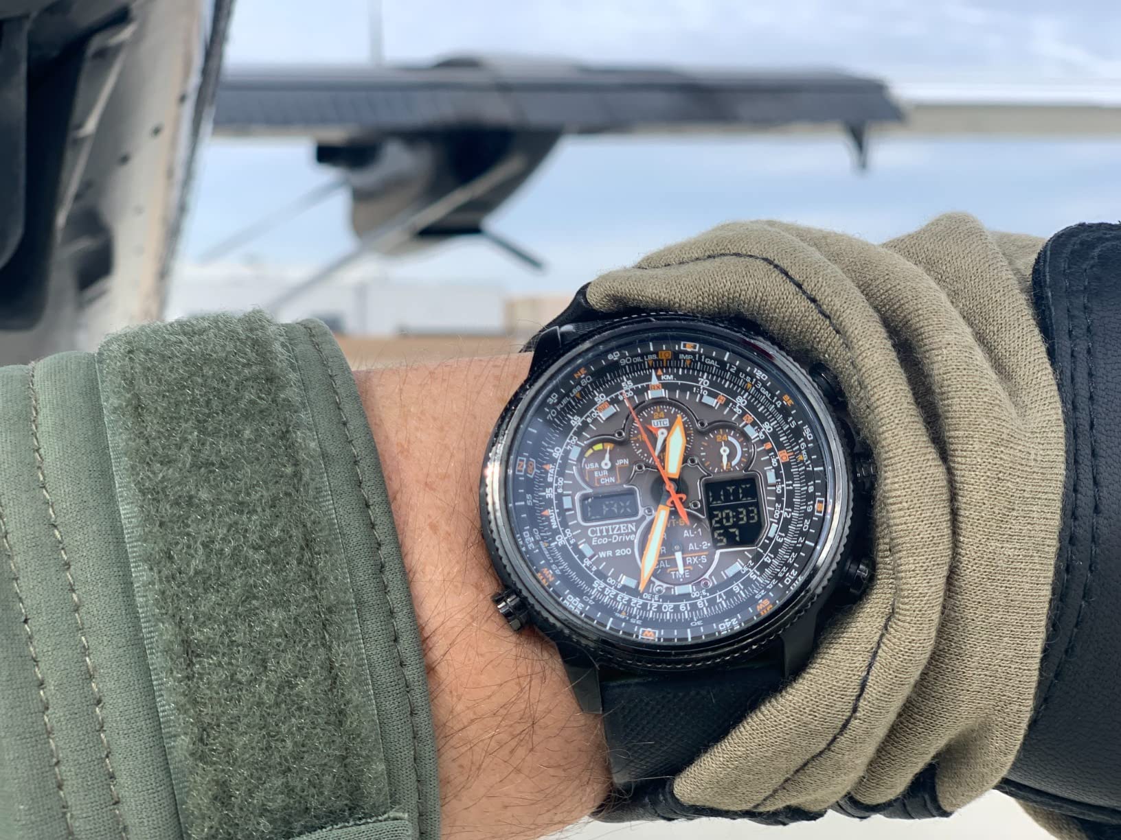 Men's Promaster Navihawk A-T Eco-Drive Pilot Watch, Atomic Timekeeping, Chronograph customer photo 2