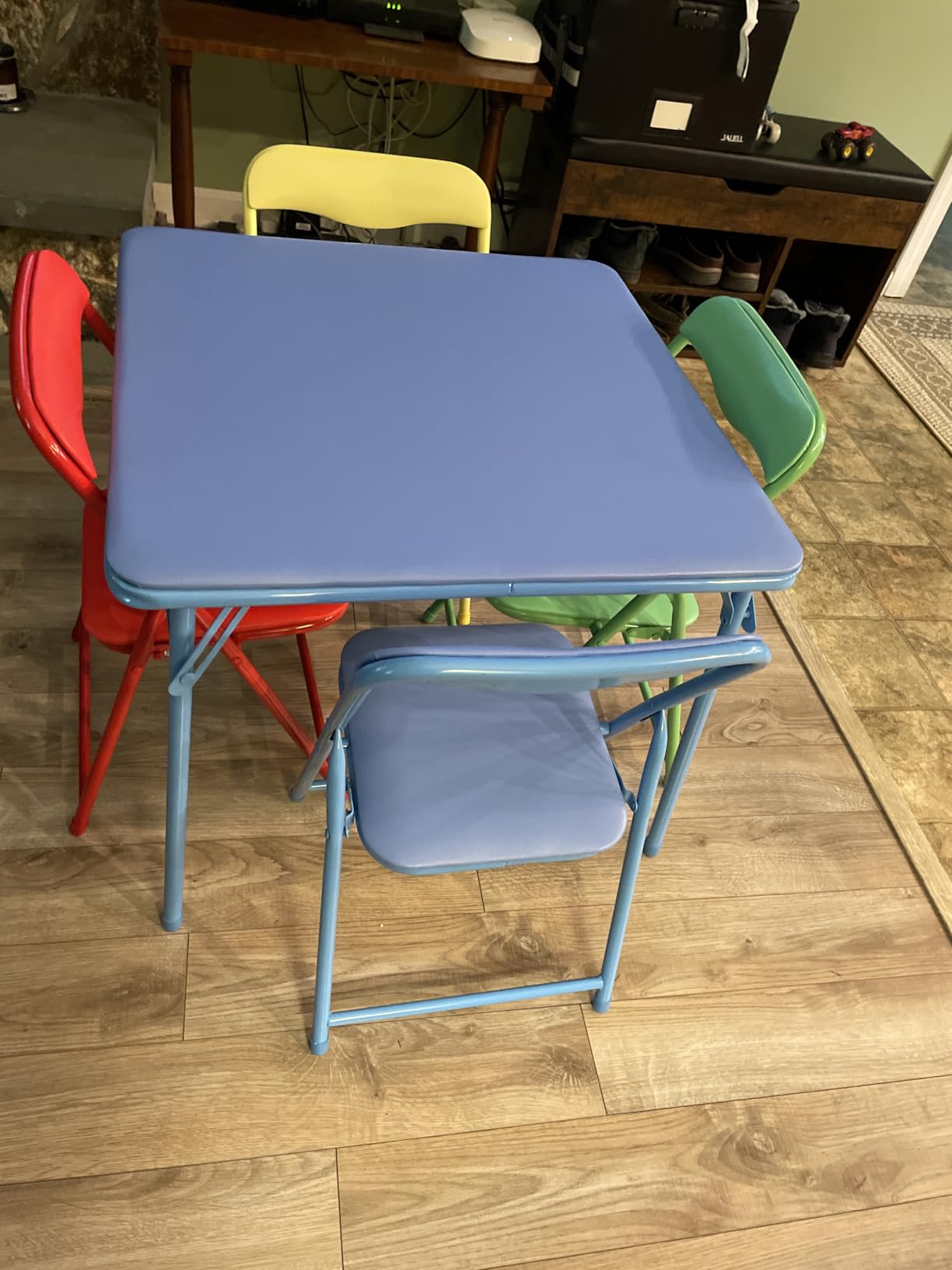 Flash Furniture Mindy Kids 5-Piece Folding Square Table and Chairs Set for Daycare and Classrooms, Multicolor customer photo 1