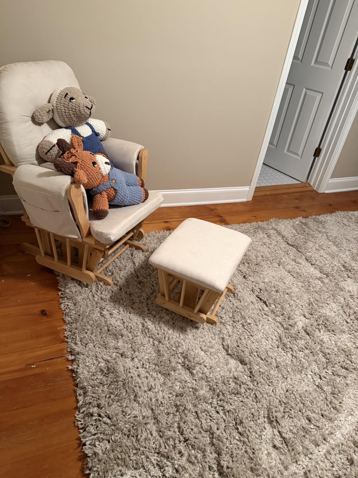 Storkcraft Premium Hoop Glider & Ottoman, White/Gray | GREENGUARD Gold Certified, Solid Wood Craftsmanship, Convenient Storage Pockets, Glider Rocking Chair for Nursery customer photo 1