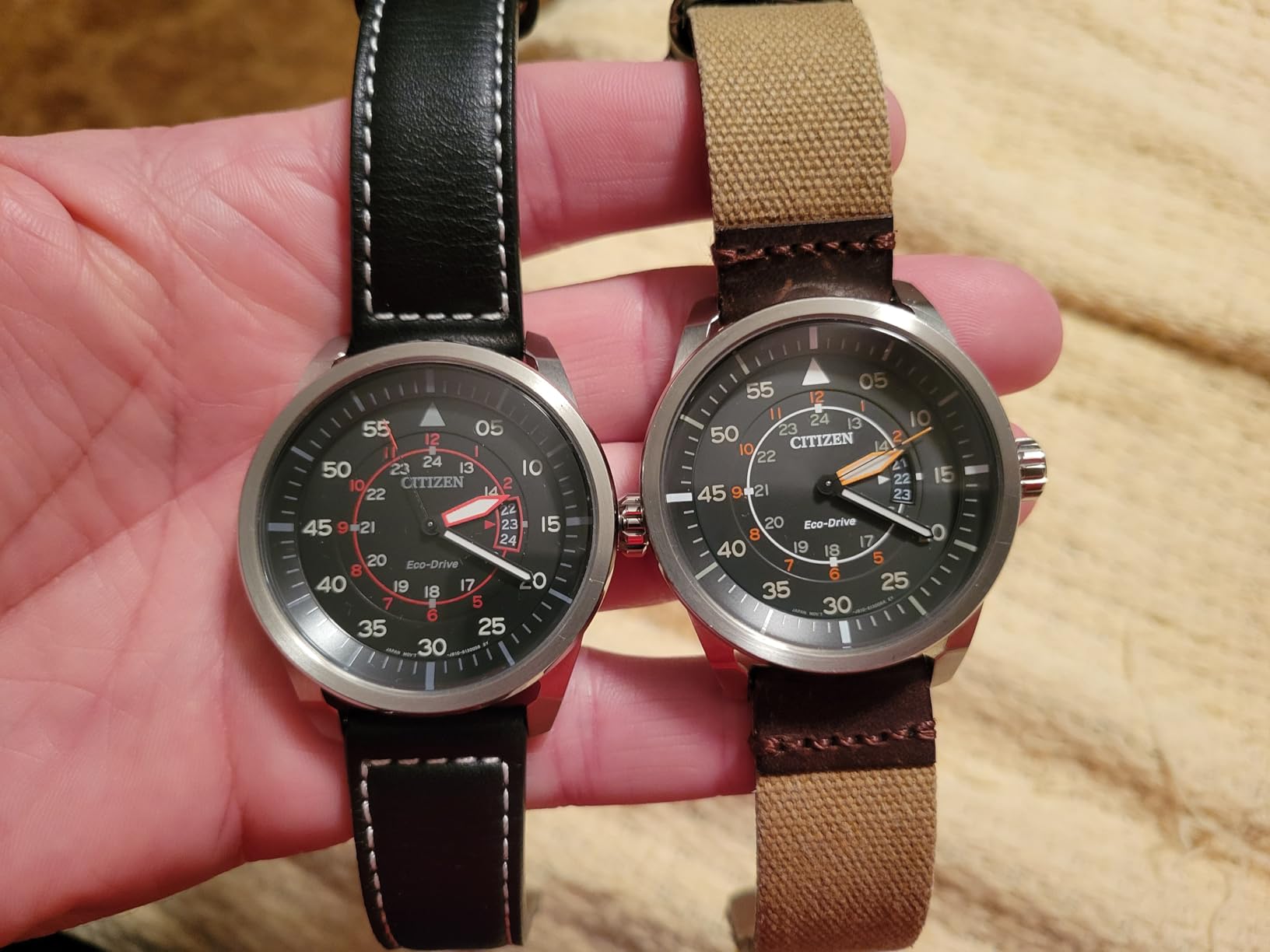 Citizen Men's Eco-Drive 3-Hand Date Avion Watch with Leather Strap (Style: AW1361:10H) customer photo 2