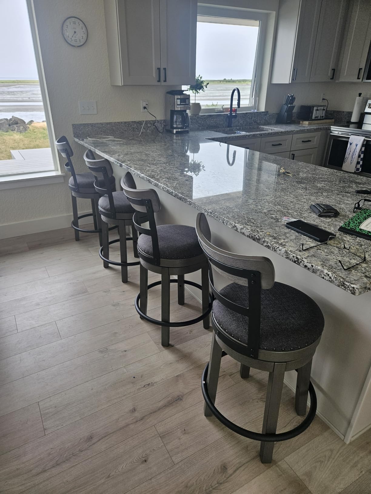 Signature Design by Ashley Pinnadel Counter Height Swivel Bar Stool, Brown customer photo 2