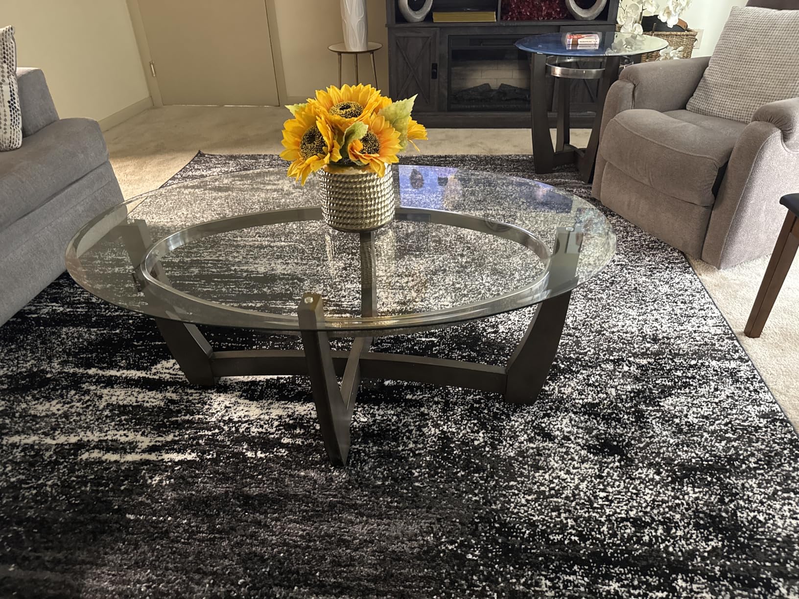 SAFAVIEH Area Rug 8x10 - Adirondack Collection - Large - Silver & Black, Modern Abstract Design, Non-Shedding & Easy Cleaning, Ideal for Living Room, Bedroom, Office, Dining Space (ADR112A) customer photo 1