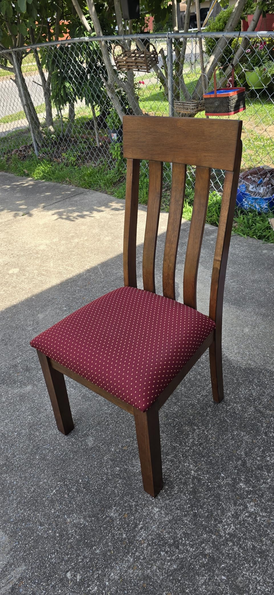 Signature Design by Ashley Haddigan Faux Leather Cushioned Rake Back Dining Chair, 2 Count, Dark Brown | Easy-to-clean faux leather upholstery, Wood frame and construction, Supportive rake-back design customer photo 2