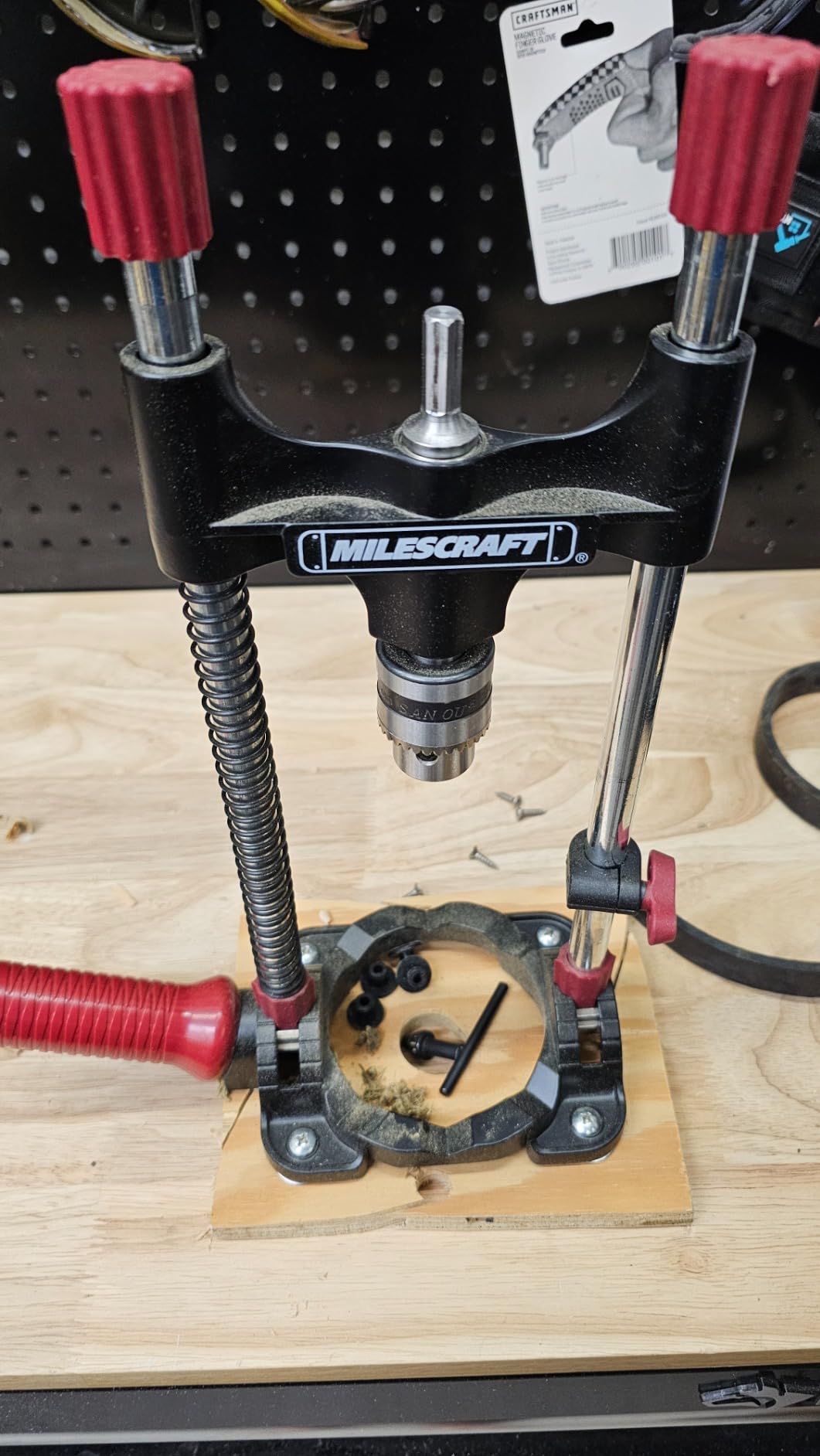 Milescraft 1318 DrillMate Portable Drilling Guide - Precision Drilling Jig Attachment for Drilling Angled or Straight Holes, Adjustable Drill Guide Attachment, Portable Drill Press with 3/8