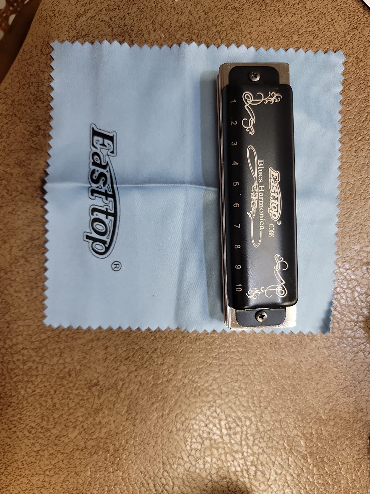 East top Harmonica Key of C 10 Holes 20 Tones 008K Mouth Organ with Black Cover, Top Grade Harmonica for Adults, Professionals and All Level Students customer photo 1
