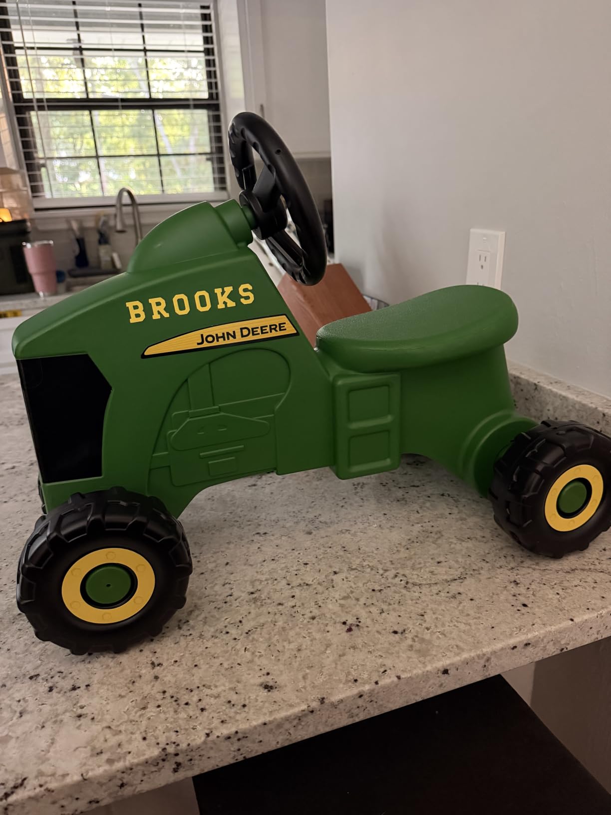 John Deere Ride On Toys Sit 'N Scoot Activity Tractor for Kids Ages 18 Months and Up, Green | Foot-to-Floor Ride On Toy, Officially Licensed John Deere Toy, Indoor/Outdoor Push Tractor customer photo 2
