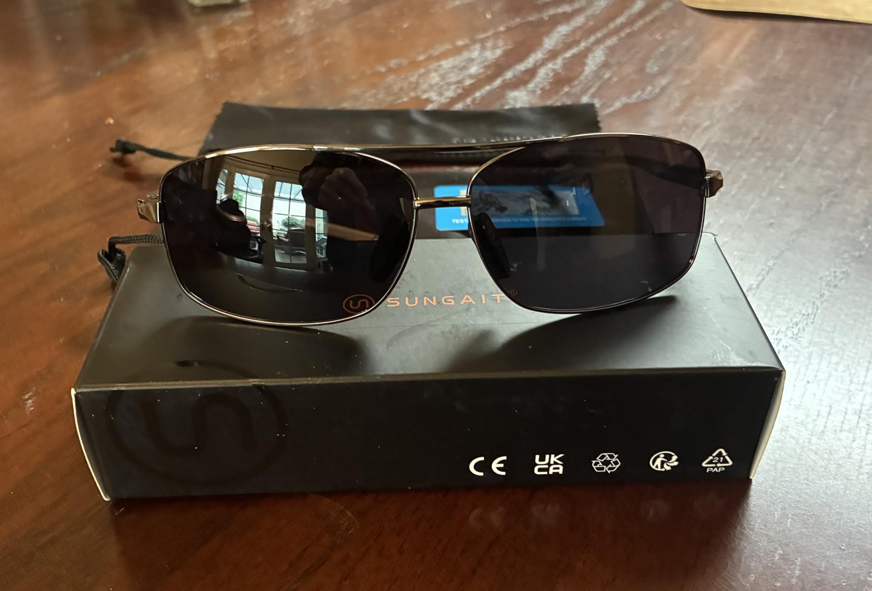 Ultra Lightweight Rectangular Polarized Sunglasses Men UV400 Protection customer photo 2