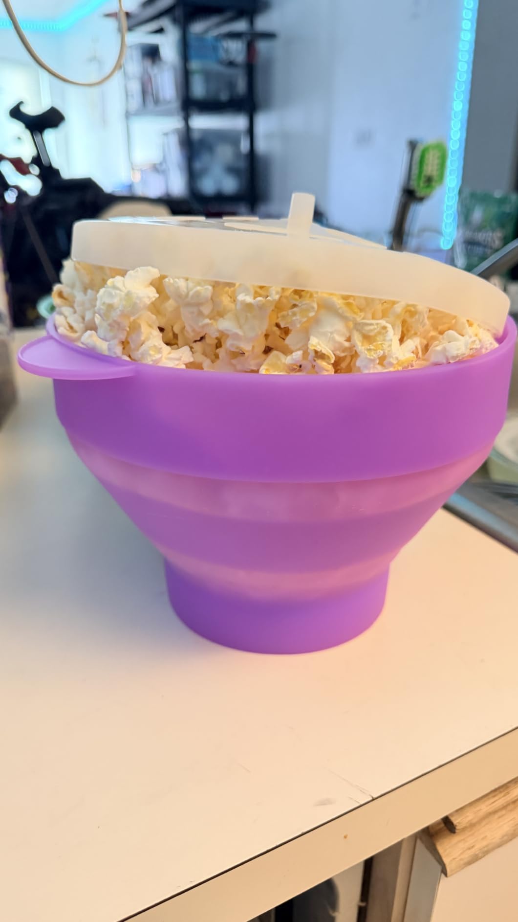 The Original HotPop Silicone Popcorn Maker - Microwave Popcorn Popper with Handles - Collapsible Bowl, Heat-Resistant, Easy to Clean, Ideal for Family Movie Nights, 15-Cup Capacity - Red customer photo 1