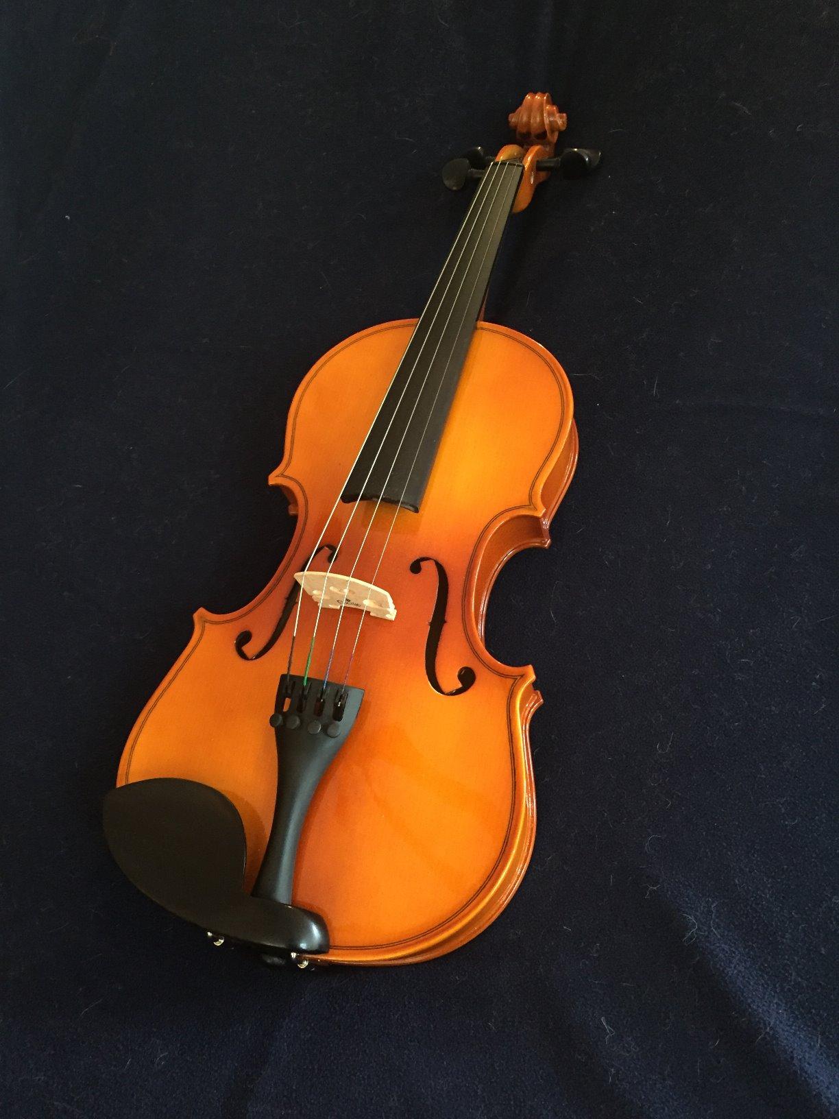 Mendini by Cecilio Violin 4/4 Full Size Set For Beginners - Hand Carved Acoustic Violins Set - Fiddle Solidwood Kit with Hard Case, Two Bows, Tuner, Rosin, Shoulder Rest, Extra Strings, Lesson Book customer photo 1