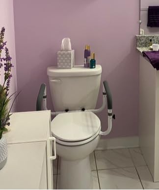 Vive Toilet Safety Rail - Adjustable Grab Bar - Compact Support Frame with Handrail for Bathroom Toilet Seat - Easy Installation for Handicap Senior Bariatrics, Elderly Balance - Padded Hand Armrest customer photo 2