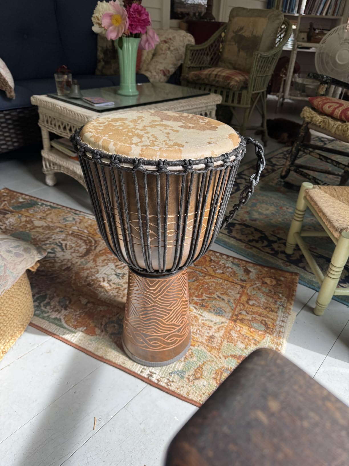 Terre Percussion Djembe Standard line carve Handmade Drum Circle Instrument, 20