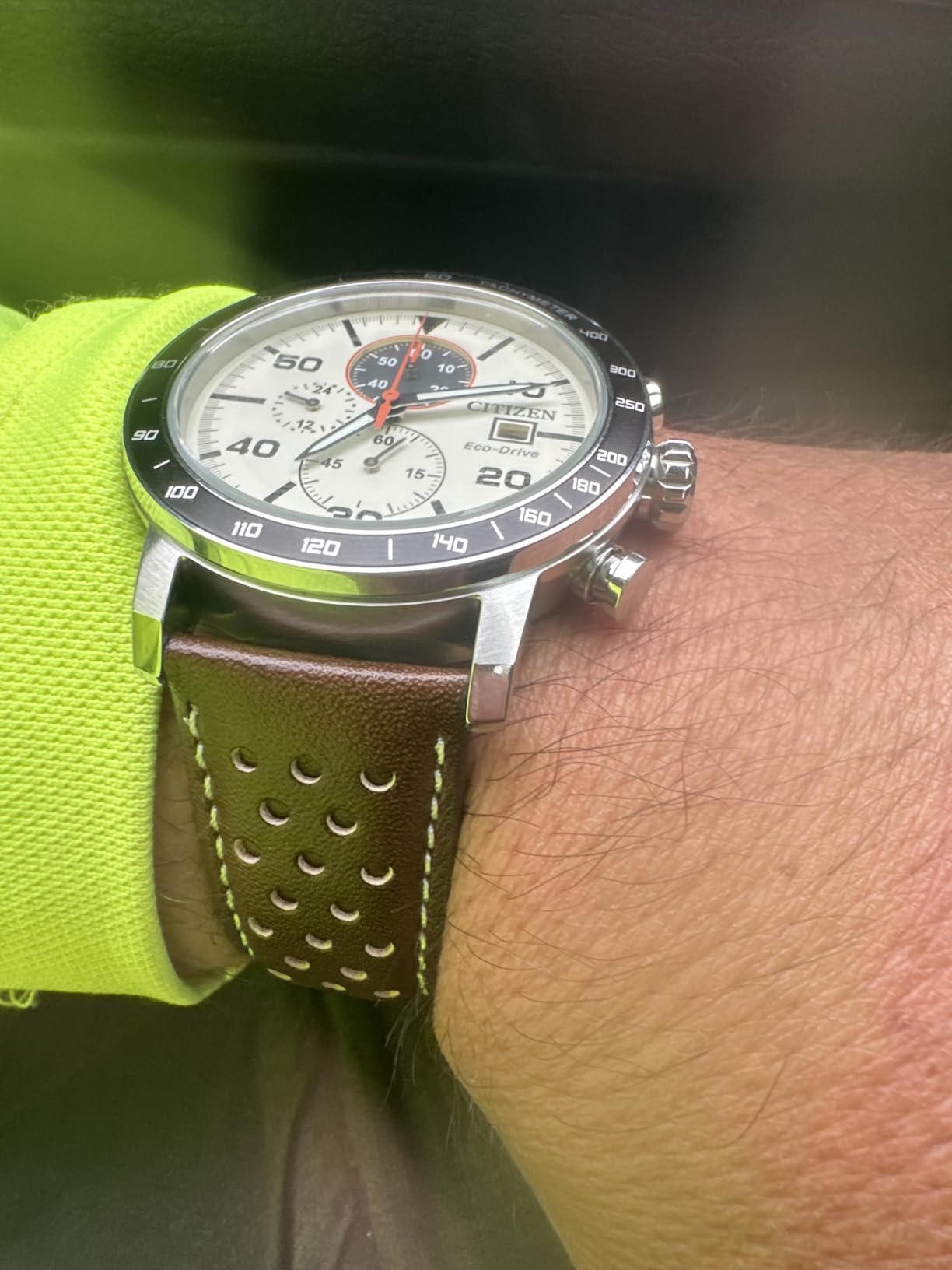 Citizen Men's Eco-Drive Weekender Brycen Chronograph Watch in Stainless Steel customer photo 2