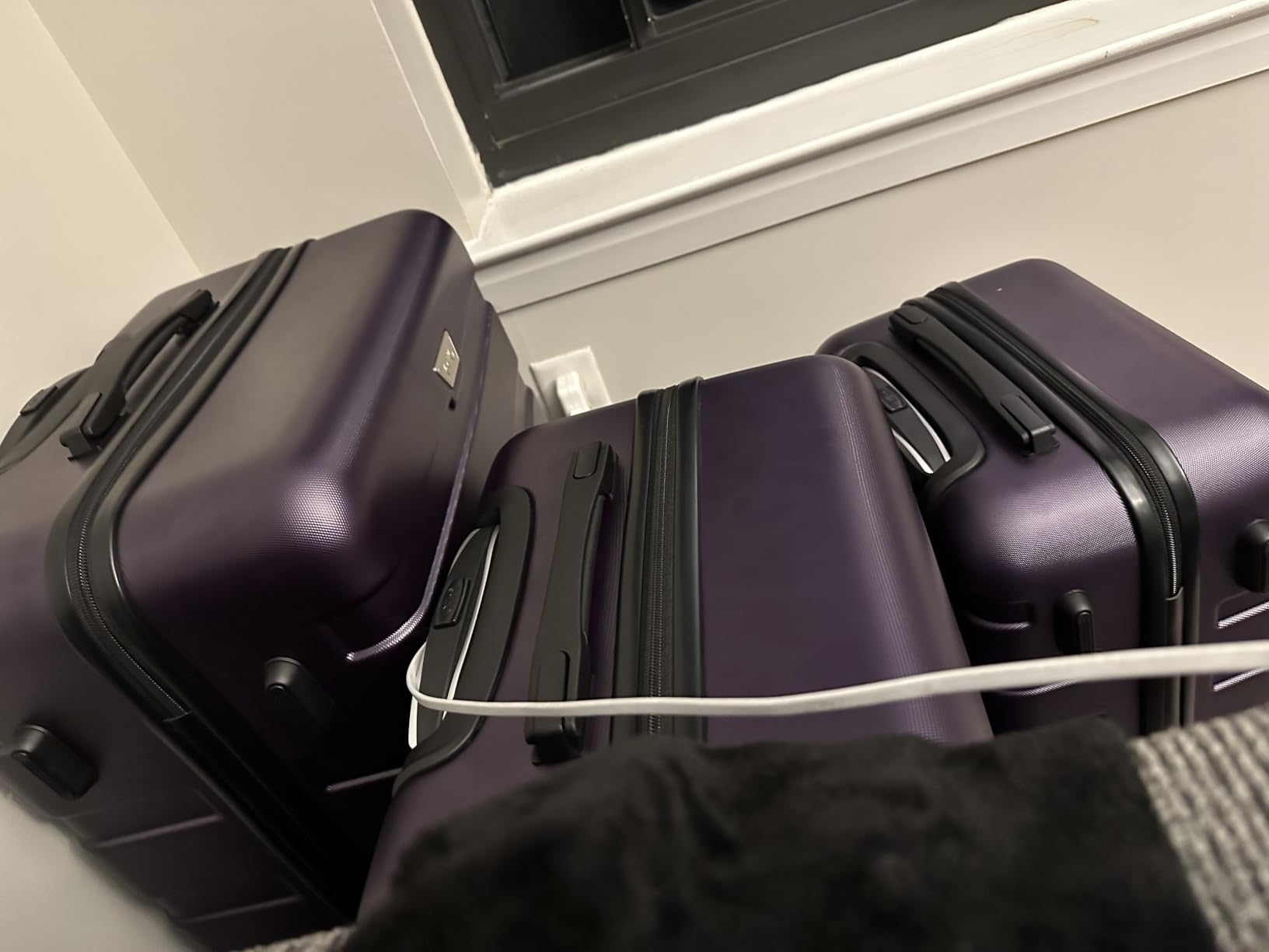 Coolife Luggage Set, Lightweight Durable Hardshell, 3 piece, Purple | suitcase set with 360° Spinner Wheels, TSA-approved Lock, Checked Family Travel, 20/24/28 Inch customer photo 1