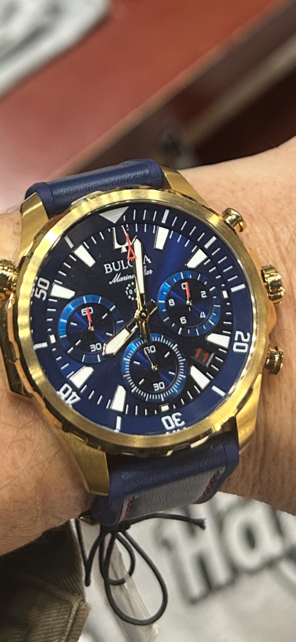 Bulova Men's Marine Star Series B Stainless Steel 6-Hand Chronograph Quartz Watch, 100M customer photo 1