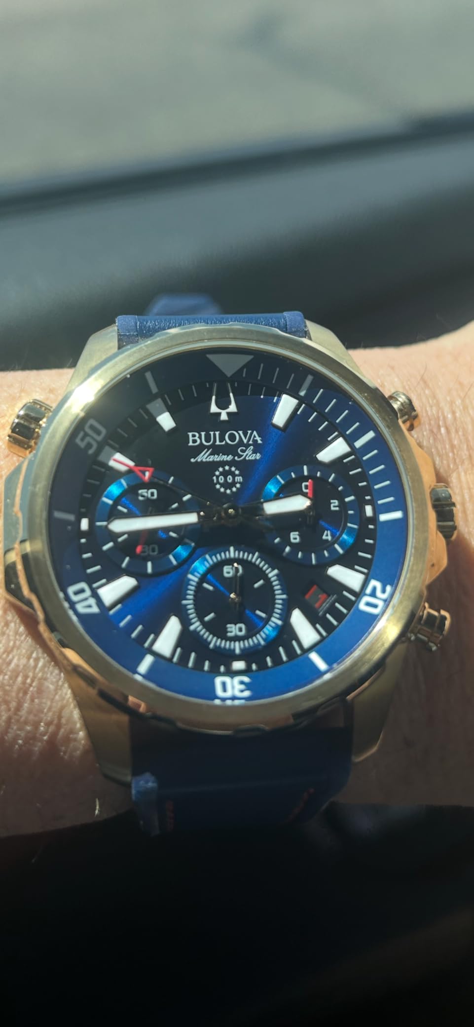 Bulova Men's Marine Star Series B Stainless Steel 6-Hand Chronograph Quartz Watch, 100M customer photo 2