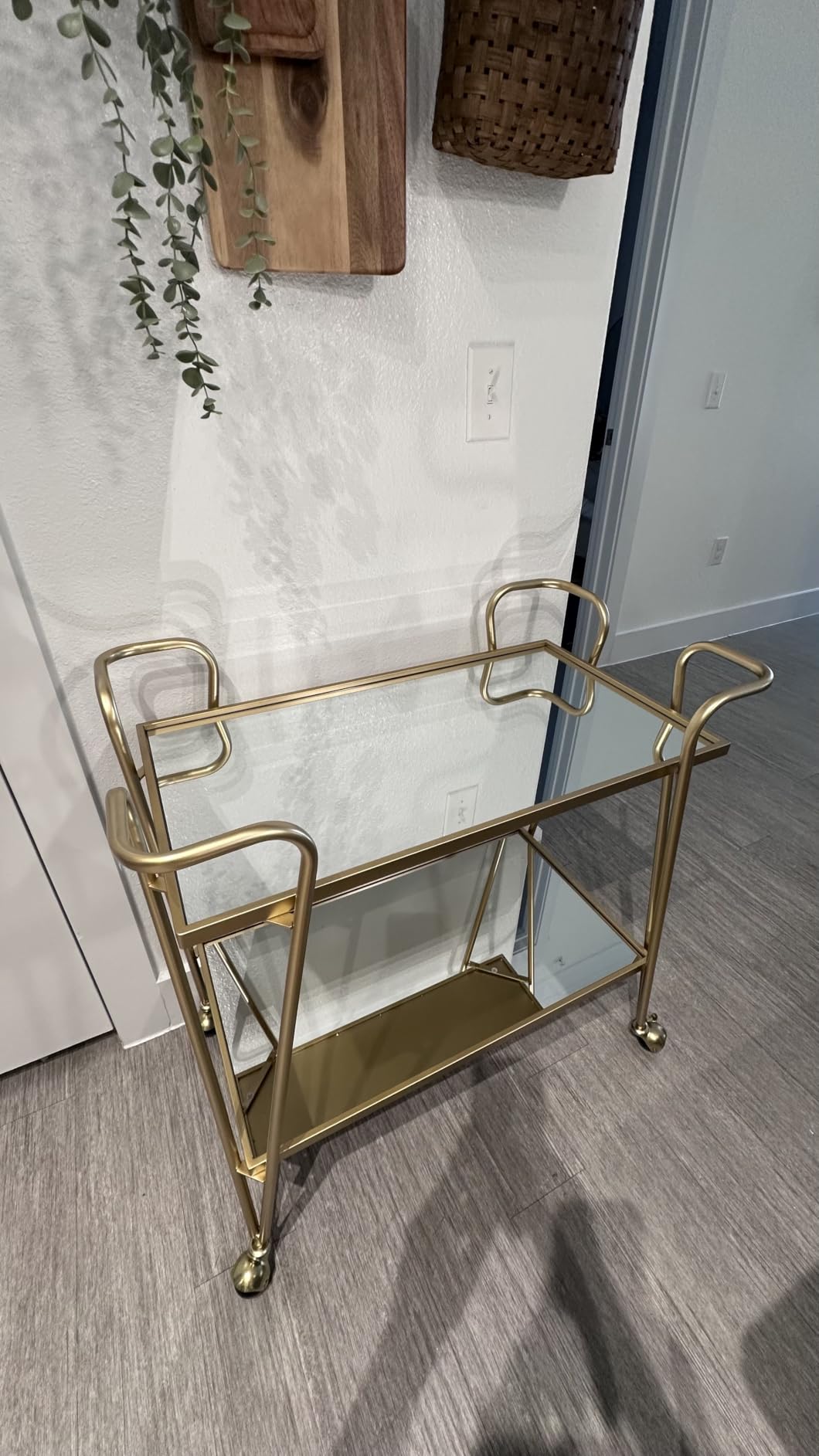 Linon Gina Mid-Century Bar Cart, Gold customer photo 1