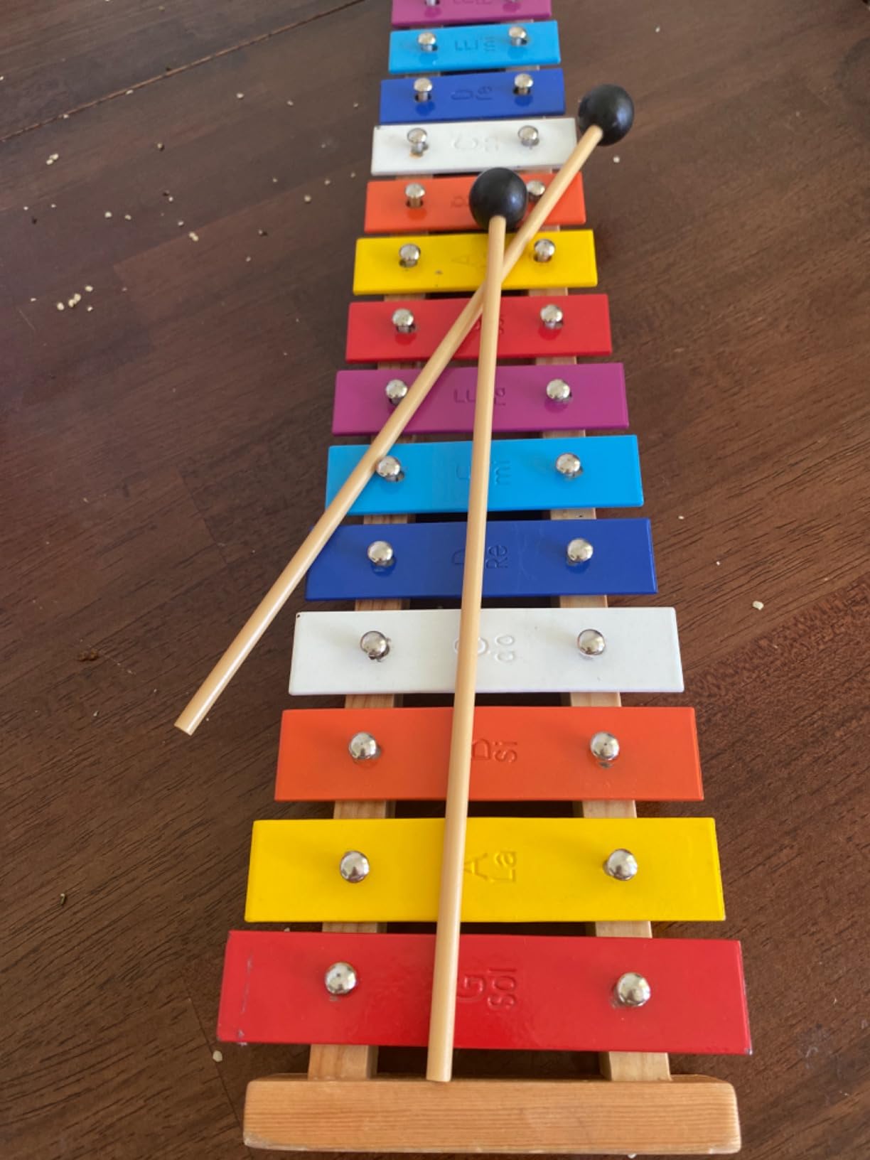 15 Tone Natural Wooden Xylophone for Kids Toddlers Adults, Metal Bar Glockenspiel with Multi-Colored Keys, Educational Percussion Instrument for Preschool Learning, Music Gift for Boys Girls customer photo 1