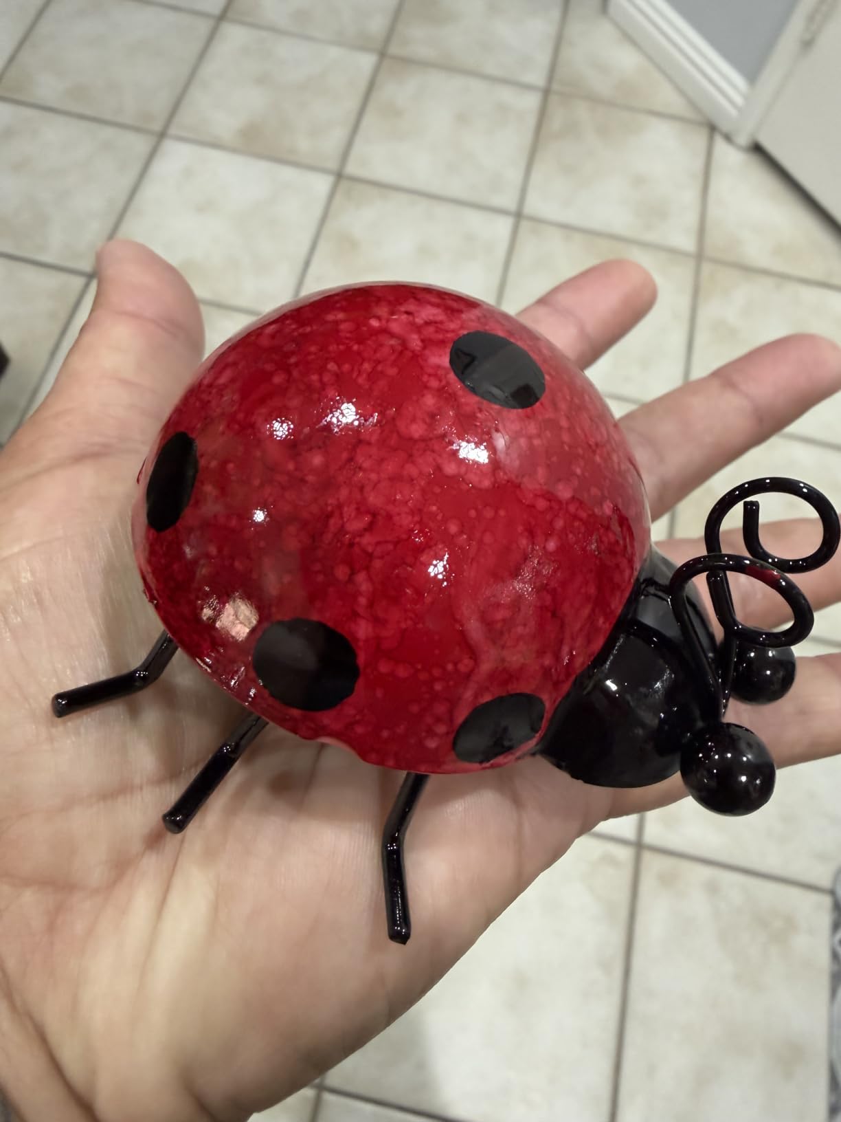 Metal Garden Wall Art Decorative Set of 4 Cute Ladybugs customer photo 2