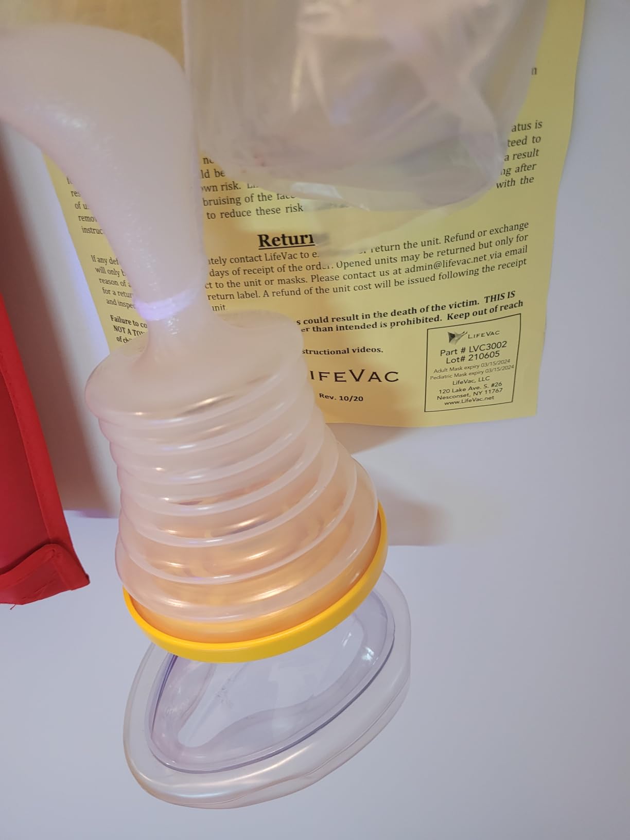 LifeVac Yellow Travel Kit - Portable Suction Rescue Device, First Aid Kit for Kids and Adults, Portable Airway Suction Device for Children and Adults customer photo 1