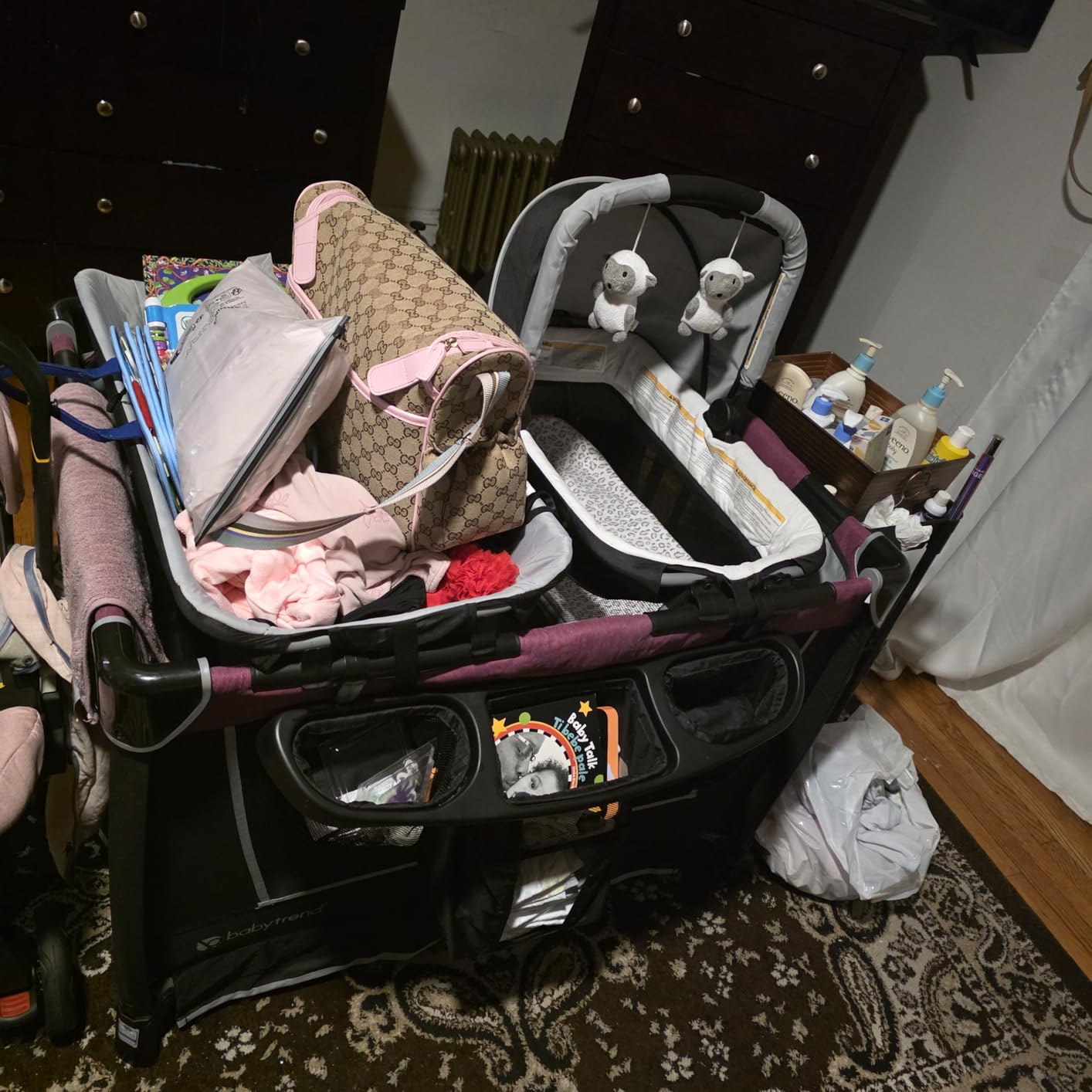Baby Trend Retreat Nursery Center, Portable Playard with Bassinet, Changing Table, and Storage - Foldable and Convertible Travel Play Crib for Babies and Toddlers, Robin customer photo 2