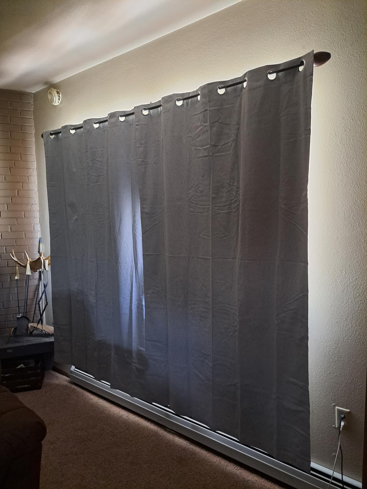 Natural Linen Curtains 100% Blackout Linen Curtains for Bedroom Full Blackout Curtains 84 Inches Long Living Room Thermal Insulated Light Blocking Curtain Drapes White Backing, 2 Panels customer photo 2