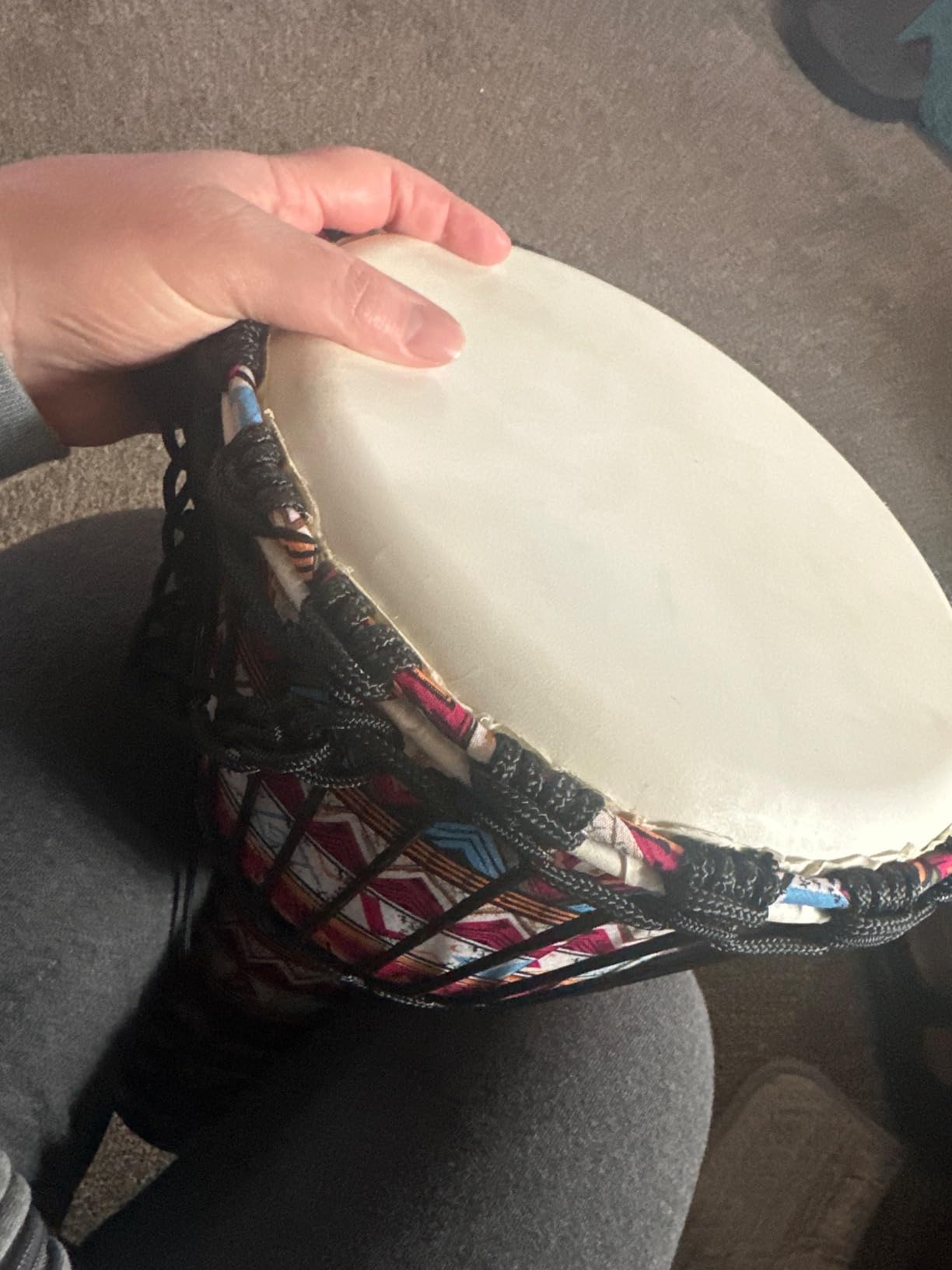 Djembe Drum, AKLOT African Drum Hand-Carved 9.5'' x 20'' Mahogany Goatskin Drumhead for Adults Beginners (Red) customer photo 2