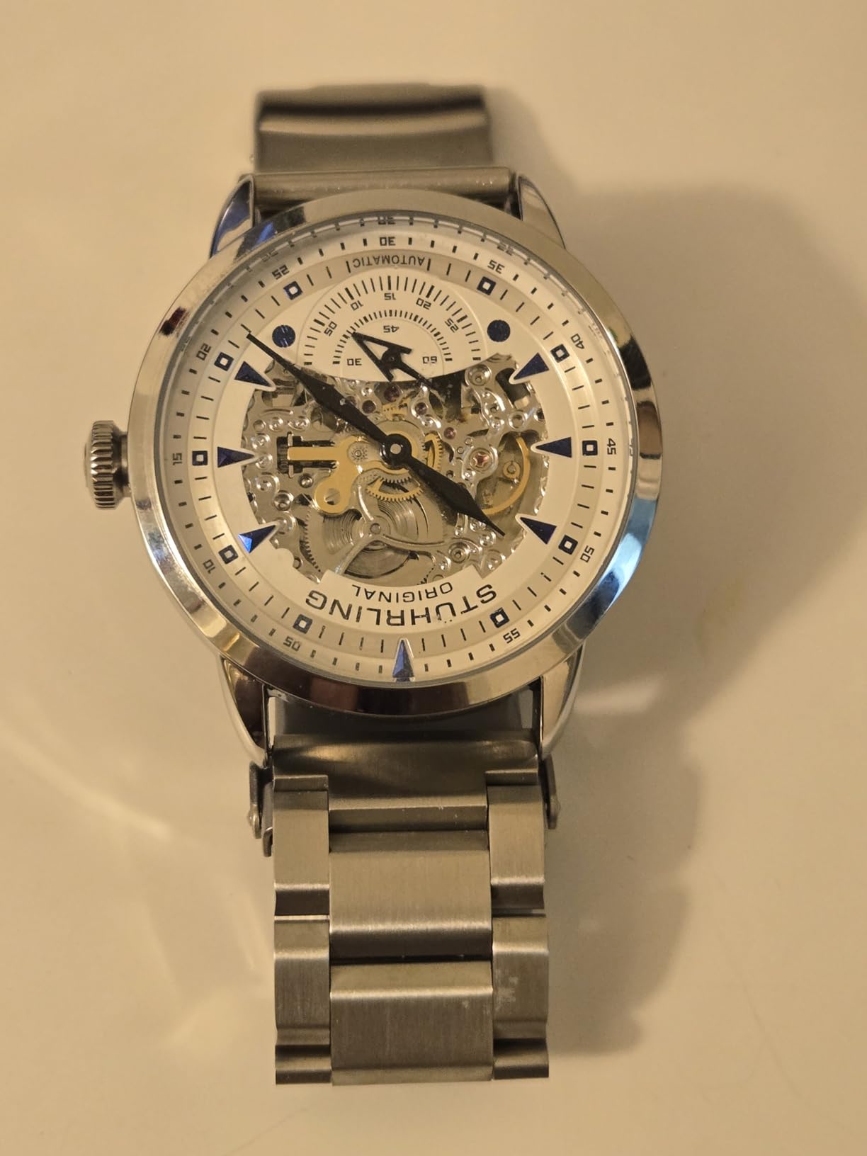 Stuhrling Original Mens Skeleton Automatic Dress Watch with Alligator Embossed Leather Strap Skeleton Dial customer photo 1