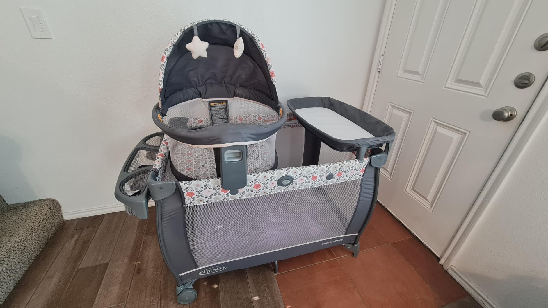 Graco Pack 'n Play Travel Dome LX Playard, Raised Portable Bassinet, UV-50 Canopy, Changer & Storage, Annie customer photo 1