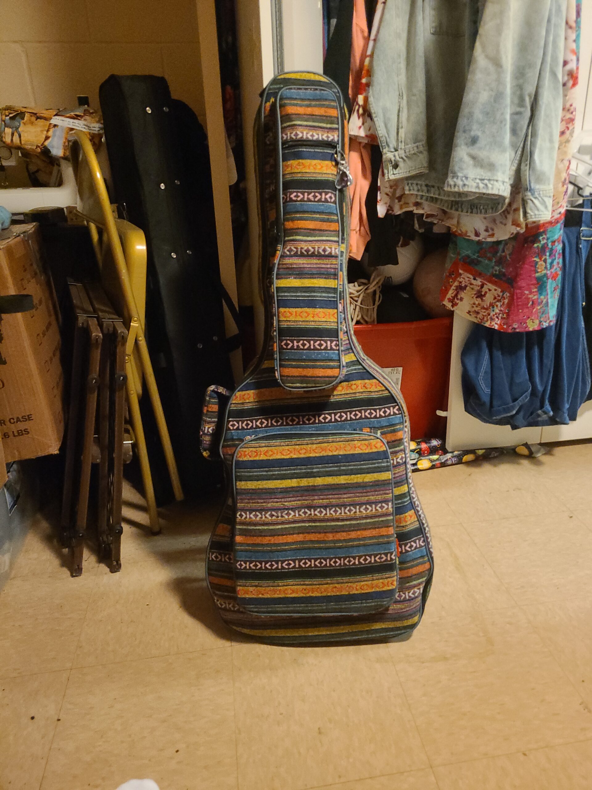 CAHAYA Acoustic Guitar Bag with Neck Cradle Bohemian Vintage Guitar Case 0.65in Thick Sponge Padded customer photo 2