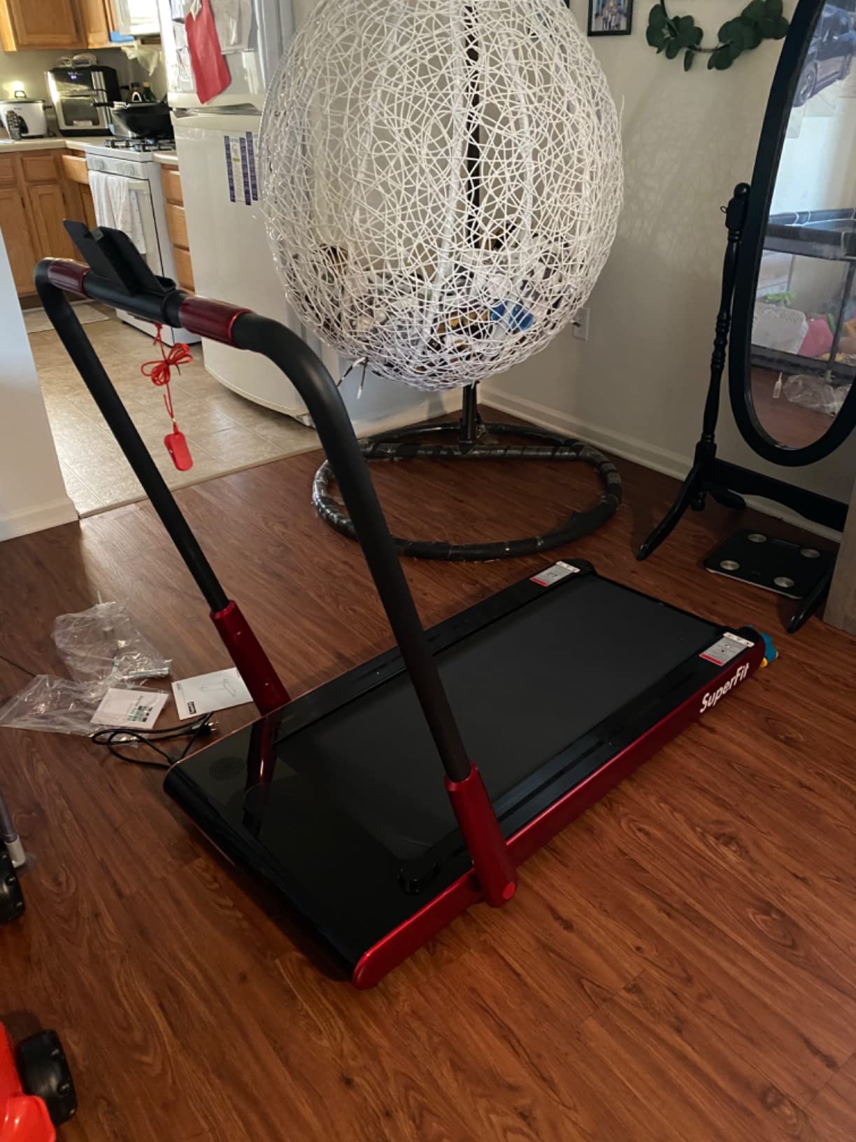 Goplus 2 in 1 Folding Treadmill, 2.25HP Under Desk Electric Superfit Treadmill, Installation-Free with APP Control, Remote Control, Bluetooth Speaker, LED Display customer photo 2