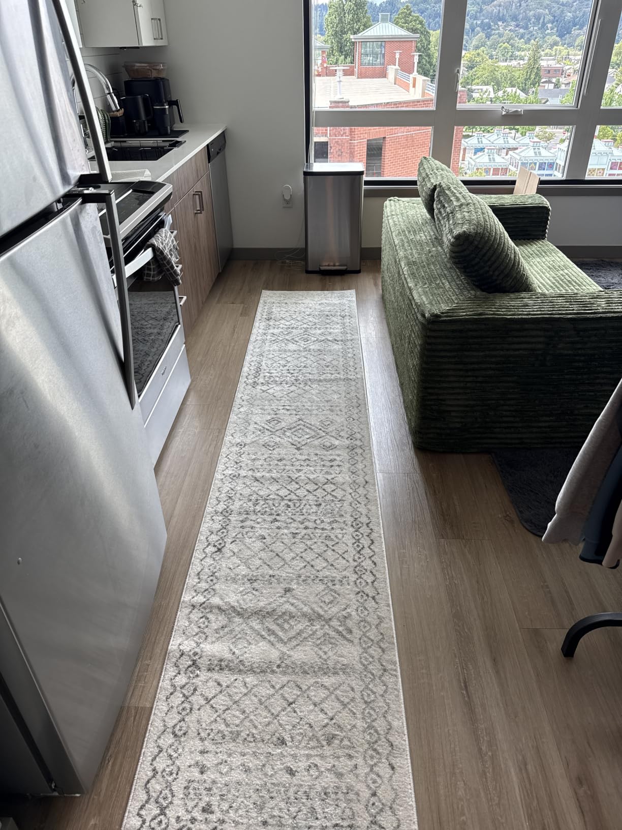 SAFAVIEH Tulum Collection Runner Rug - 2' x 15', Ivory & Grey, Moroccan Boho Distressed Design, Non-Shedding & Easy to Clean, Ideal for Living Room, Hallway, Foyer, Bedroom (TUL268A) customer photo 1
