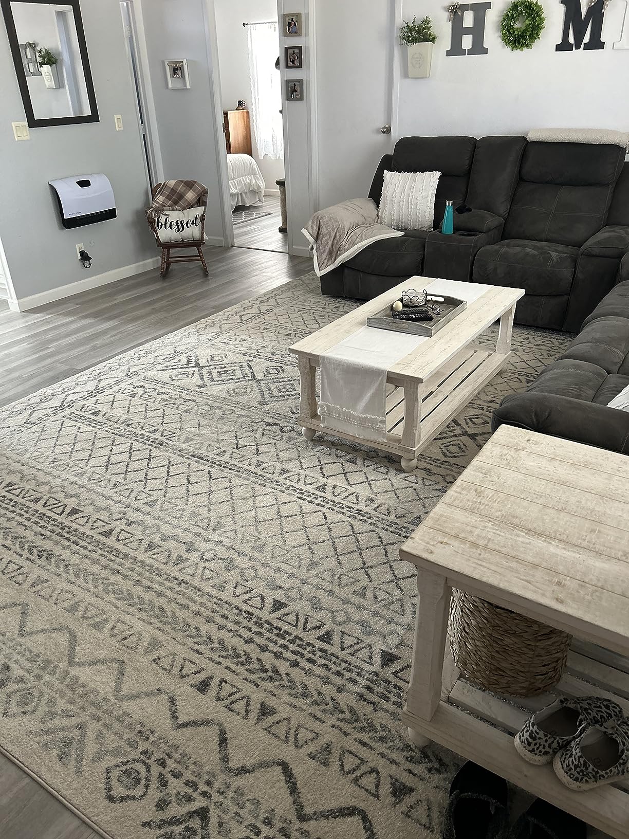 SAFAVIEH Tulum Collection Runner Rug - 2' x 15', Ivory & Grey, Moroccan Boho Distressed Design, Non-Shedding & Easy to Clean, Ideal for Living Room, Hallway, Foyer, Bedroom (TUL268A) customer photo 2