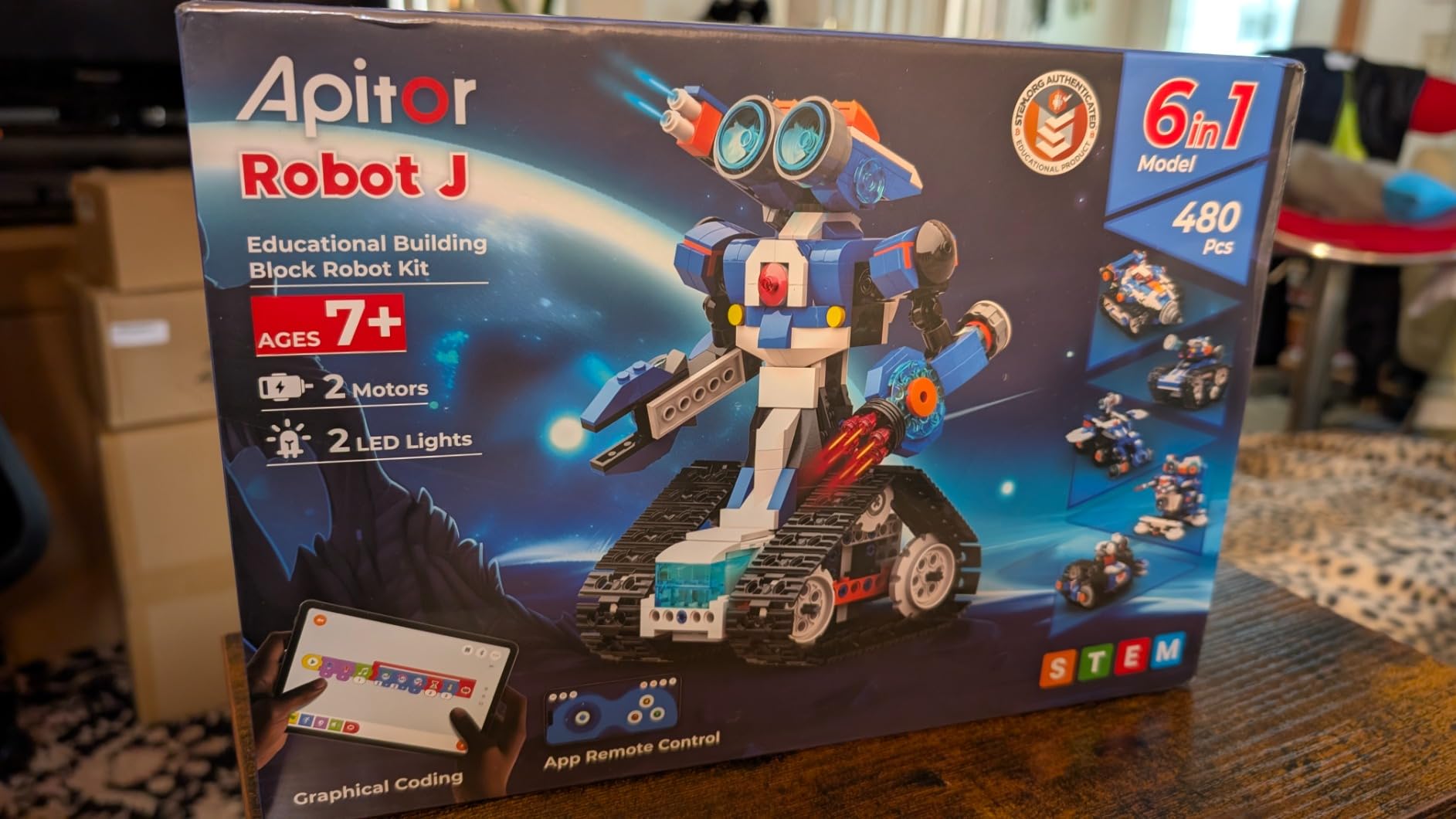 Apitor STEM Coding Robot Toy 6-in-1 Building Kit for Boys 8-12 480 Blocks customer photo 1