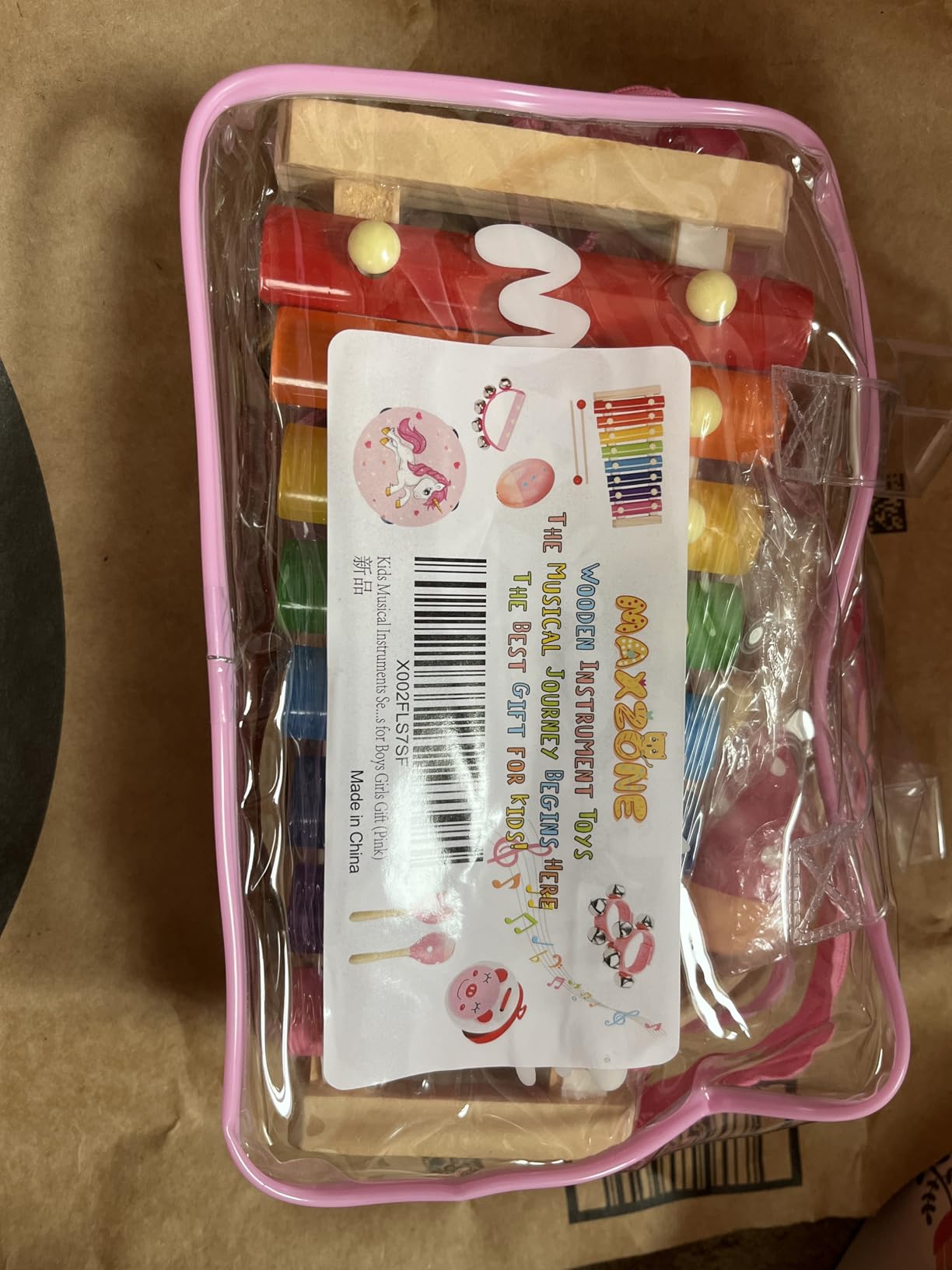 Kids Musical Instruments Sets, Non-Toxic Musical Toy, Wooden Percussion Instruments Toys Tambourine Xylophone for Kids Playing Preschool Education, Promotes Early Learning for Boys Girls Gift customer photo 2