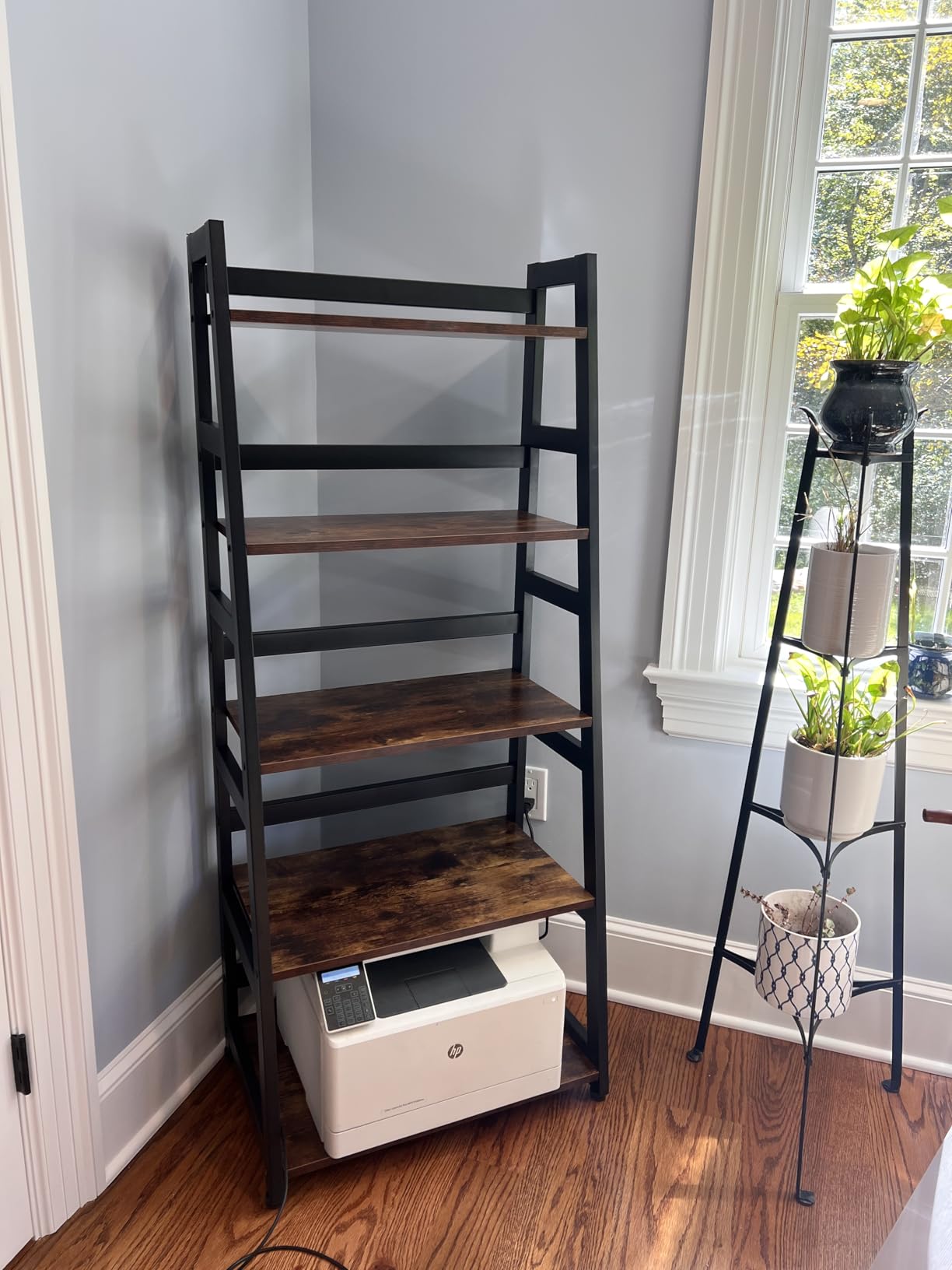 Tribesigns 5-Tier Bookshelf Industrial Bookcase, 5 Shelf Ladder Shelf Book Storage Shelf Organizer for Living Room, Home Office customer photo 2