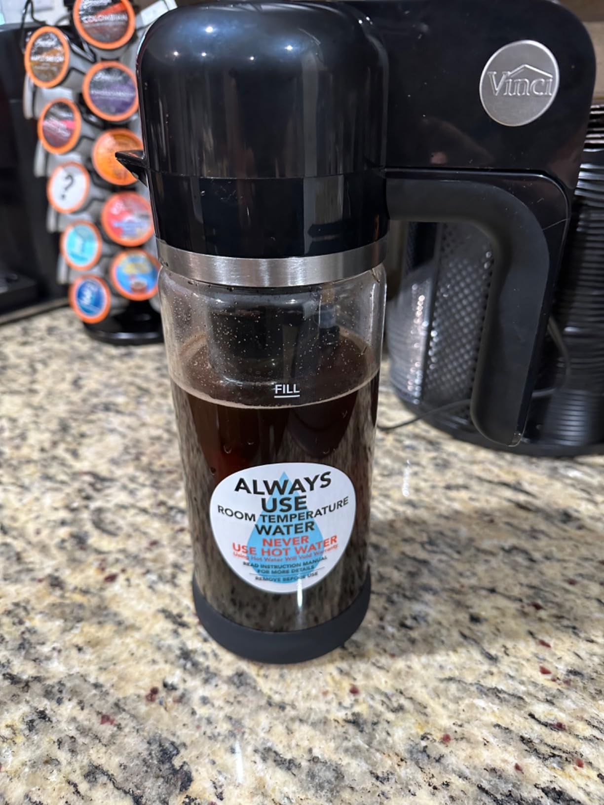 VINCI Express Cold Brew, Electric Cold Brew Coffee Maker in 10 minutes, Glass Carafe, 3 Brew Strength Settings & Cleaning Cycle, Easy to Use & Clean, Cold Brewer for Iced Coffee, 1.4 L customer photo 2