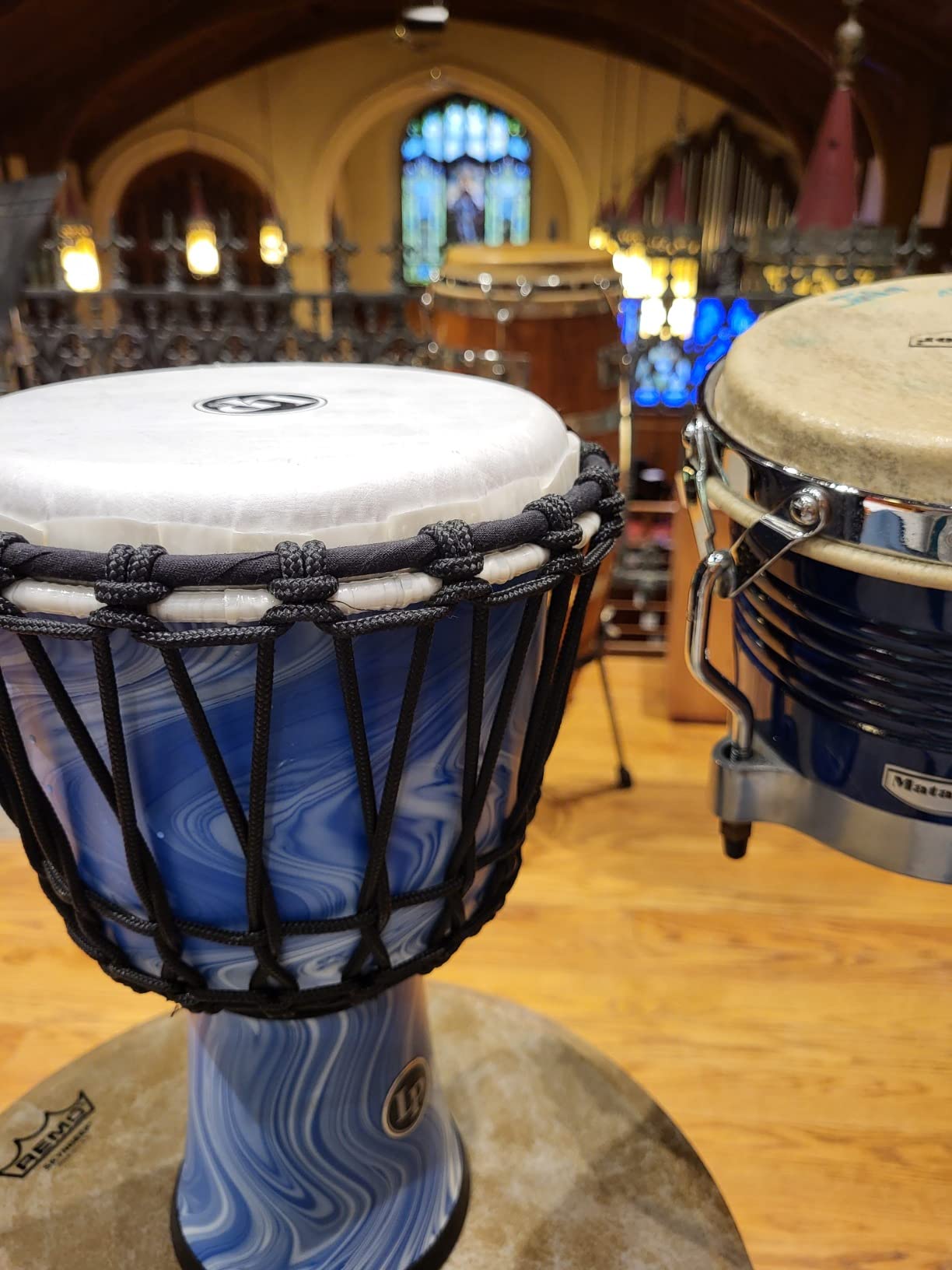 Latin Percussion World Collection Circle Djembe, Blue Marble, 7-inch (LP1607BM) customer photo 2