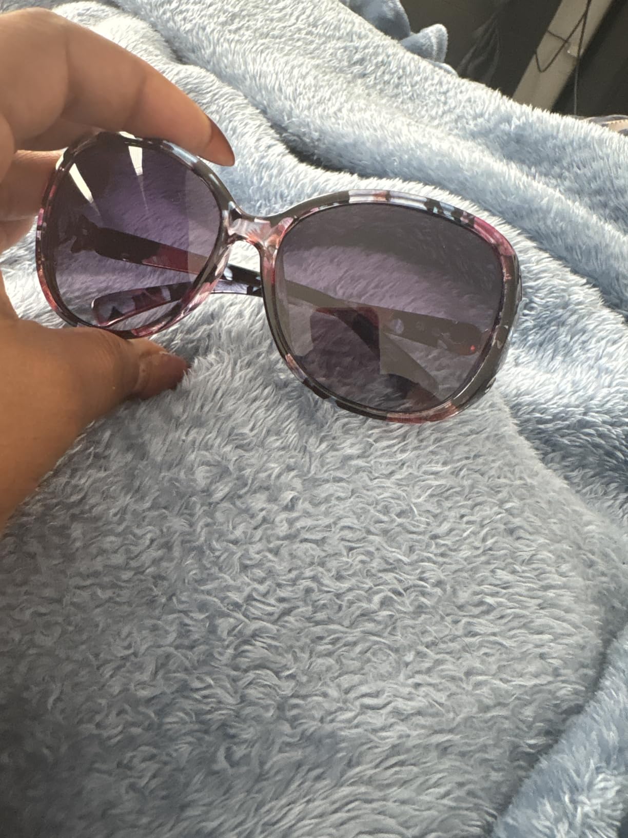 Polarized Sunglasses for Women Oversized Ladies Sun Glasses UV400 | Goldern Cat Pattern Design with Silver Rhinestone Jackie O Style Shades customer photo 2