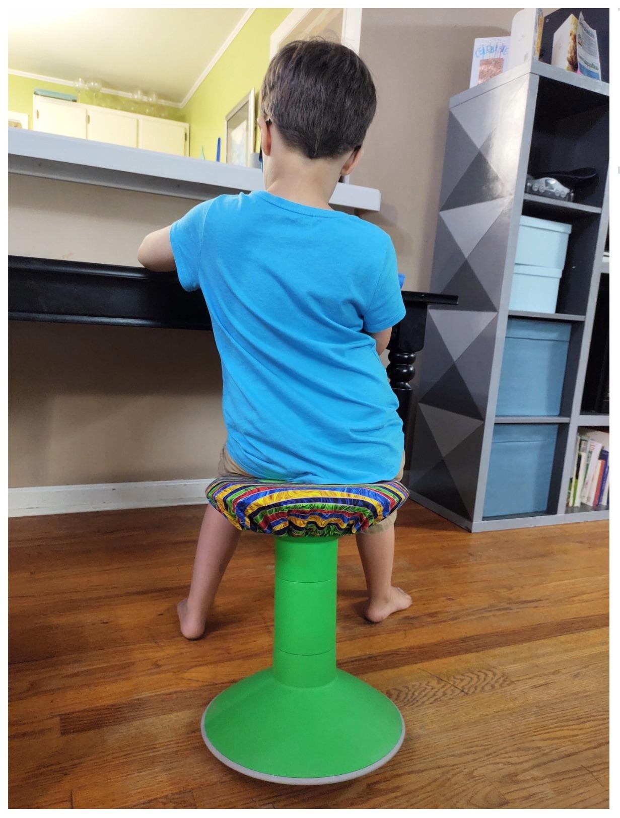 Storex Active Tilt Stool - Ergonomic Seating for Flexible Office Space and Standing Desks, Adjustable 12-24 Inch Height, Gray (00322U01C) customer photo 2