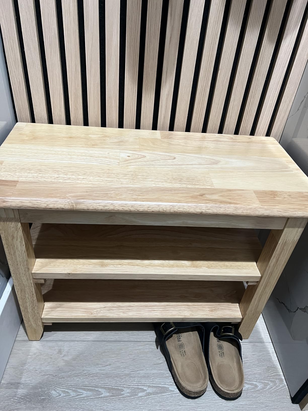 XKZG Shoe Rack Bench Wooden Shoe Storage Bench Entryway Bench, Brown, 39.4